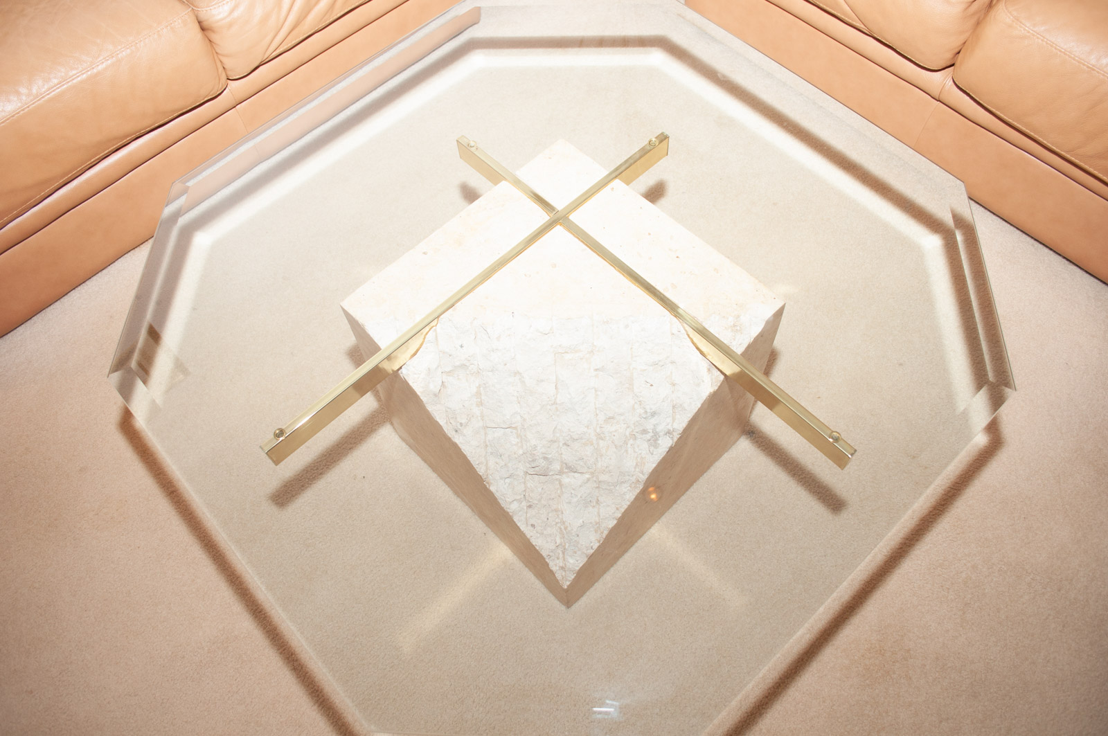 Contemporary Glass Top Coffee Table | EBTH