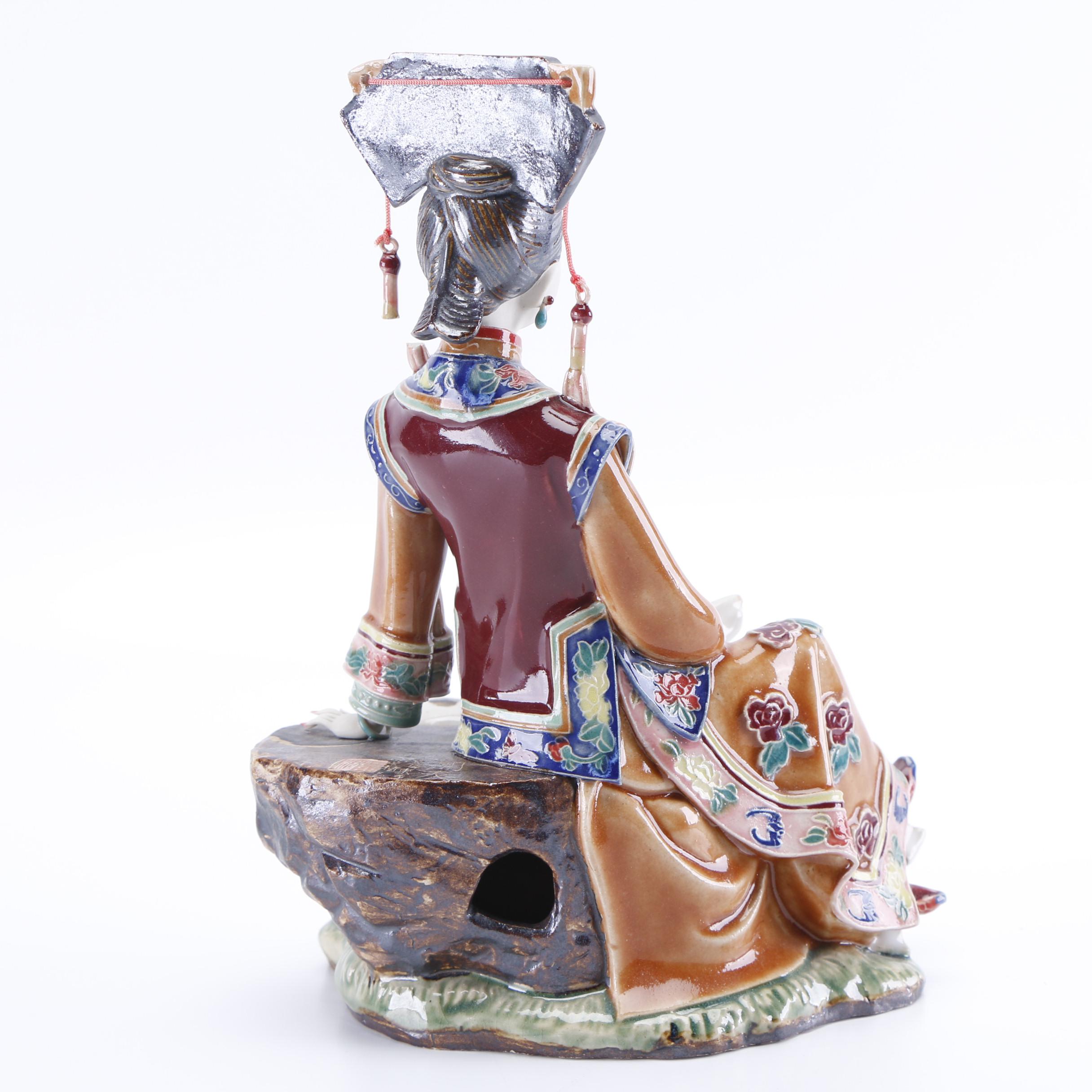 Chinese Lin Weidong Shiwan Ware Porcelain Figure