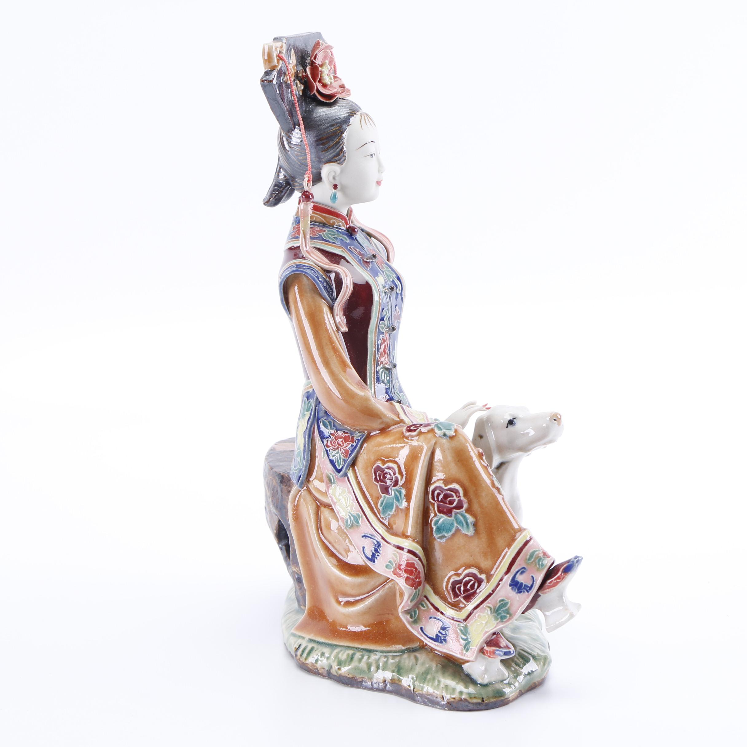 Chinese Lin Weidong Shiwan Ware Porcelain Figure