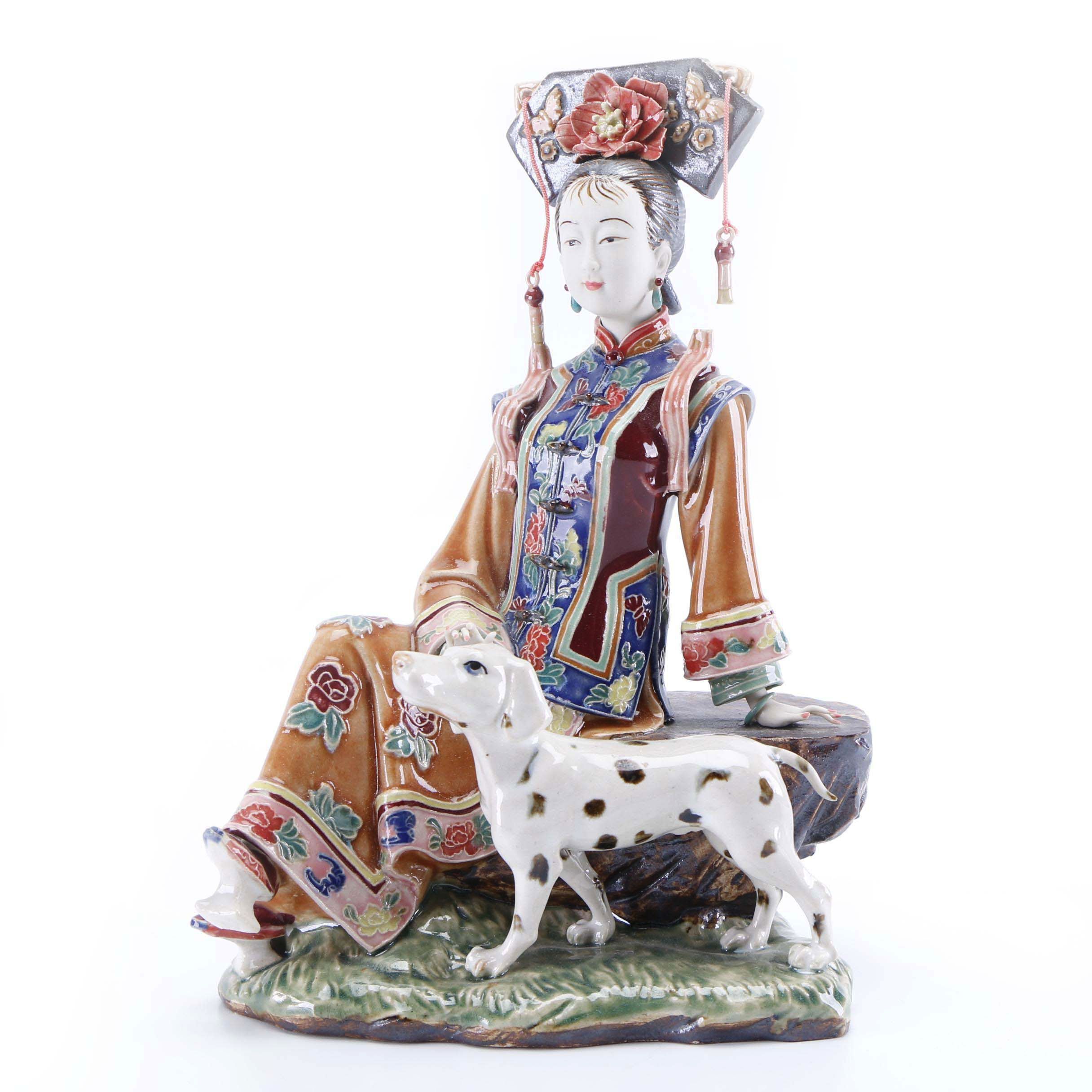 Chinese Lin Weidong Shiwan Ware Porcelain Figure