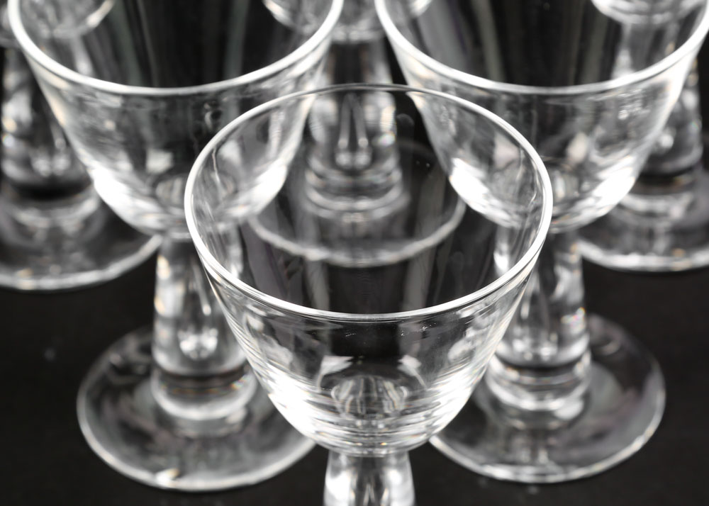 Vintage 1950s Era Steuben Glass Wine Glasses