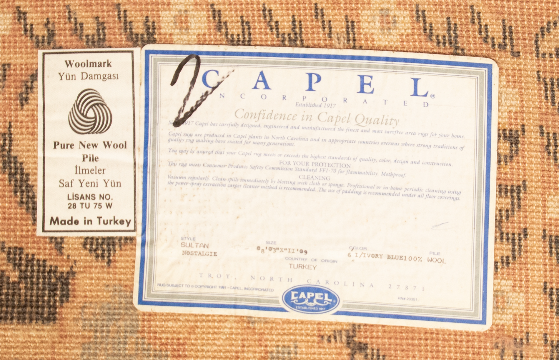 Capel Industries Power Loomed "Sultan Nostalgie" Turkish Area Rug