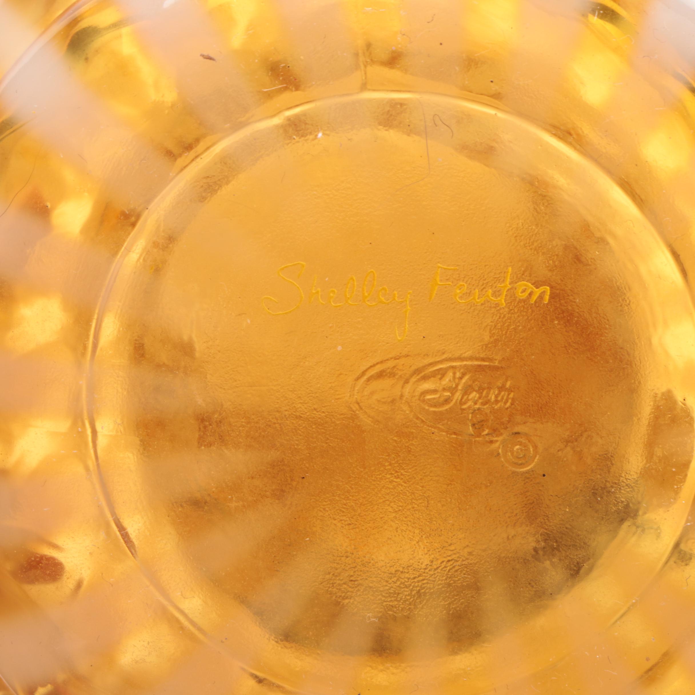 Fenton "Tumble Up" Bedside Carafe and Art Glass Swirl Vase