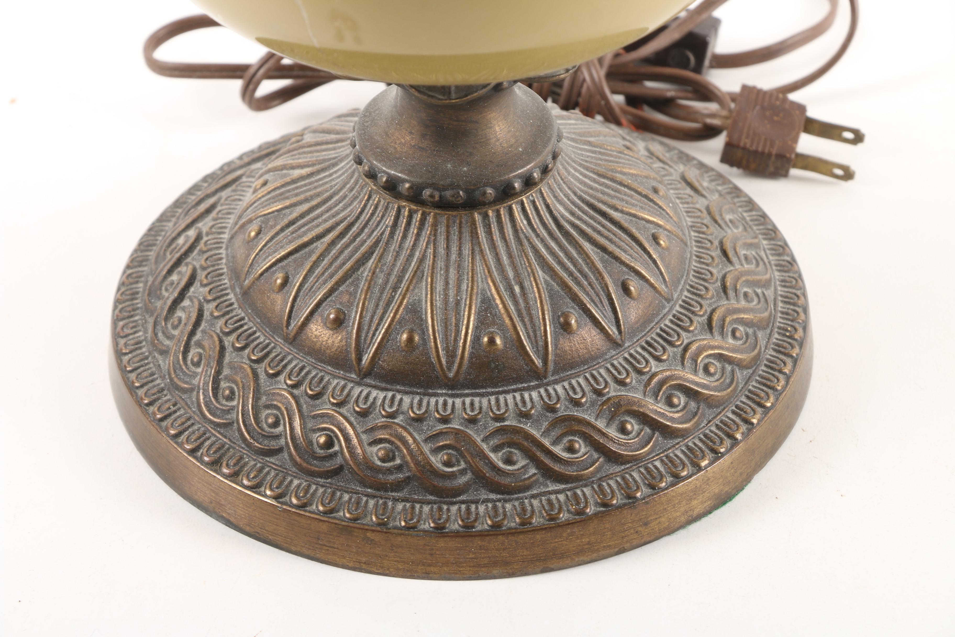 Vintage Flashed Glass Table Lamp