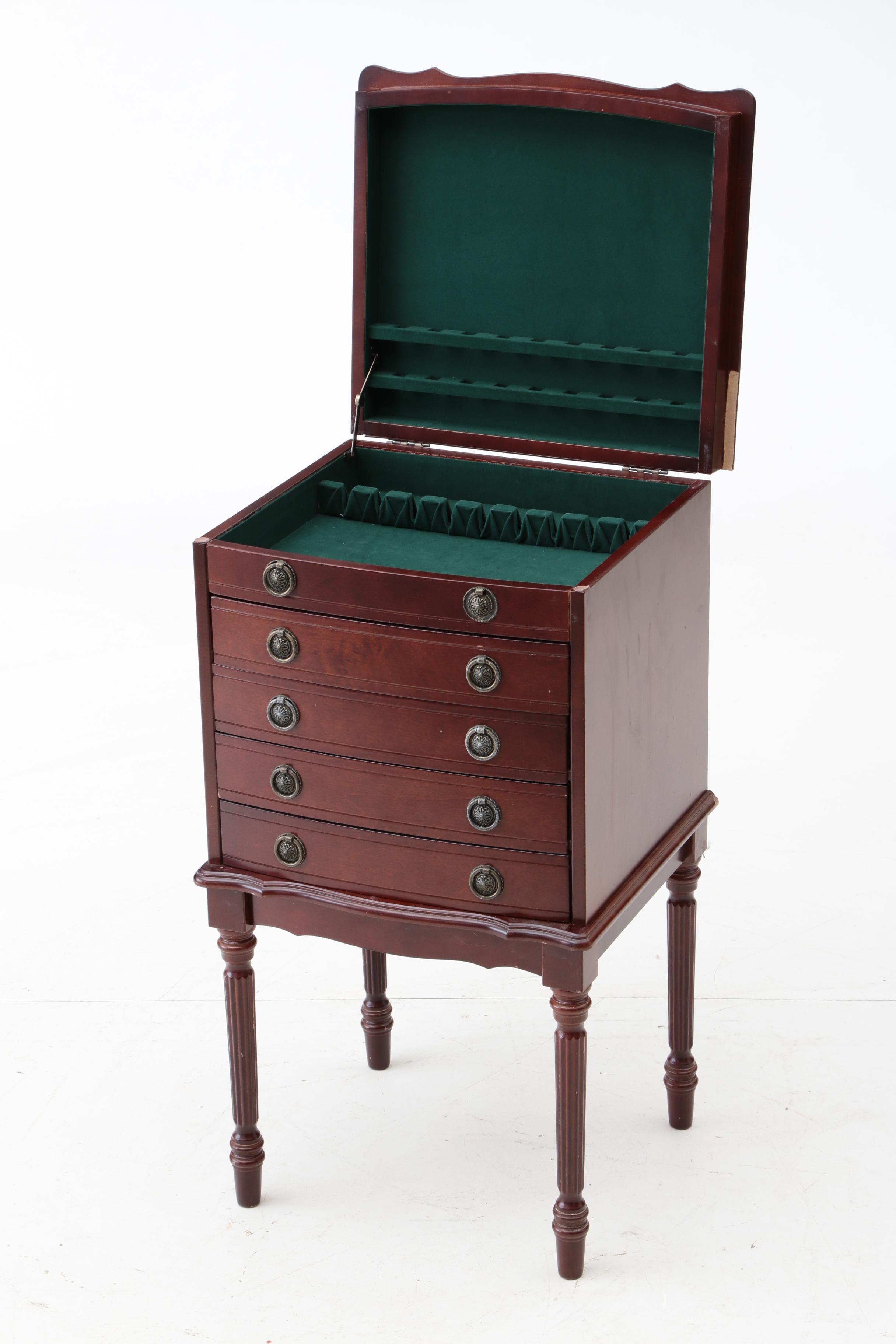 Contemporary Silverware Chest on Stand