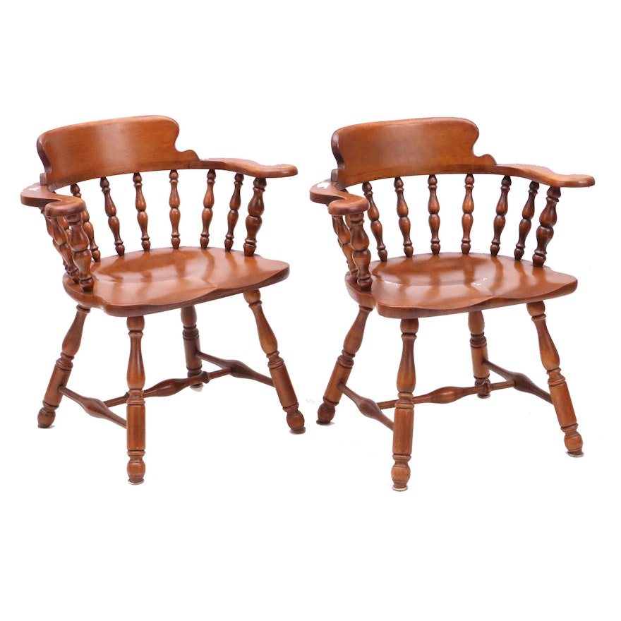 Vintage Maple Captain's Chairs by Heywood-Wakefield