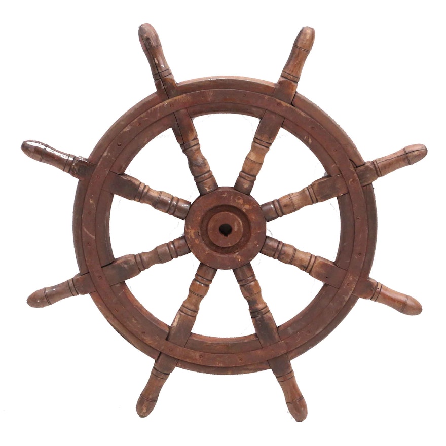 Wood and Steel Captain's Wheel