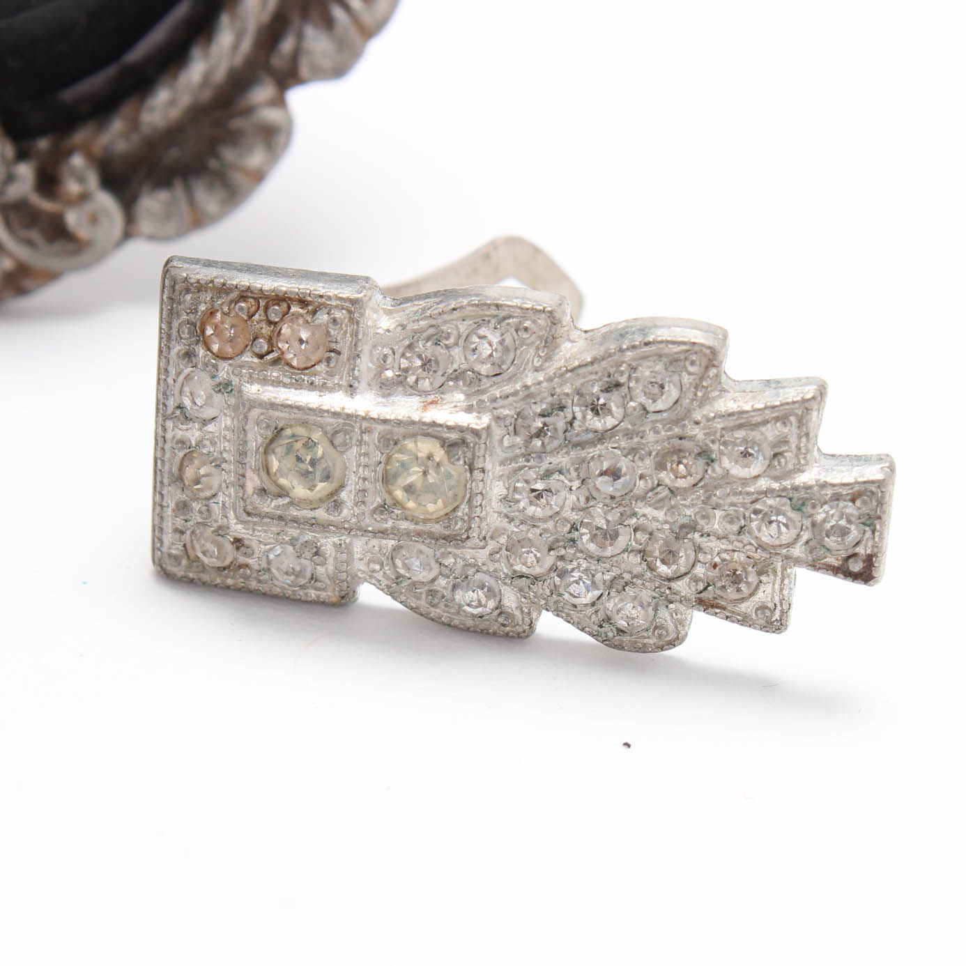 Vintage Art Deco Silver Tone Jewelry