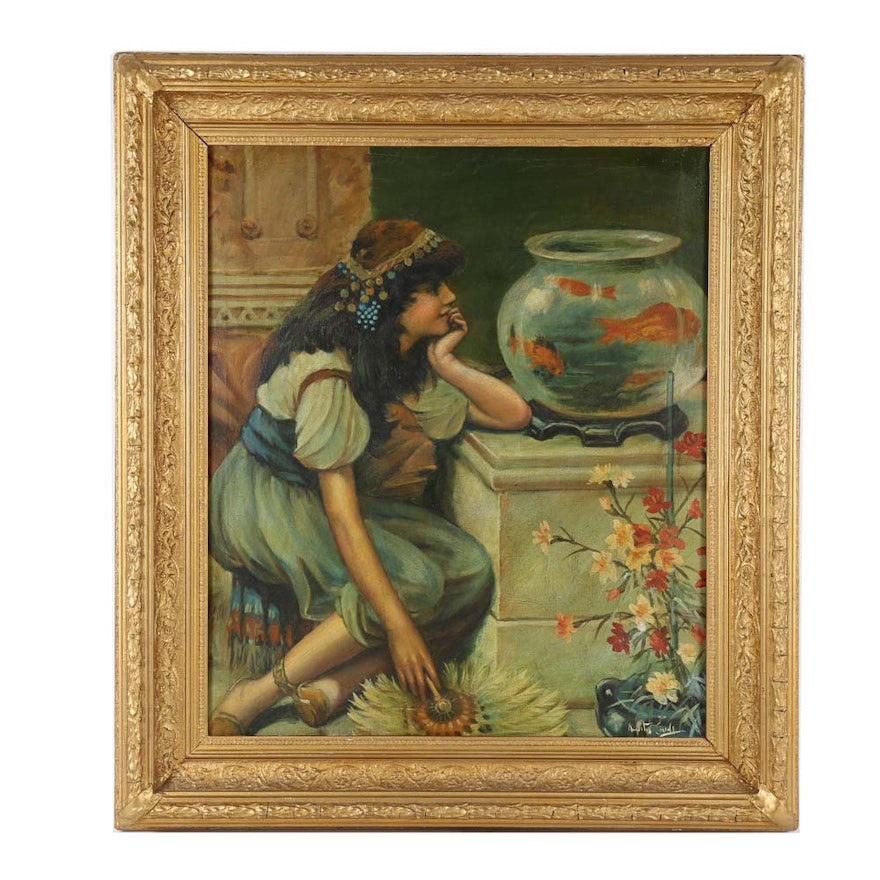 August Carrell Oil Painting on Canvas