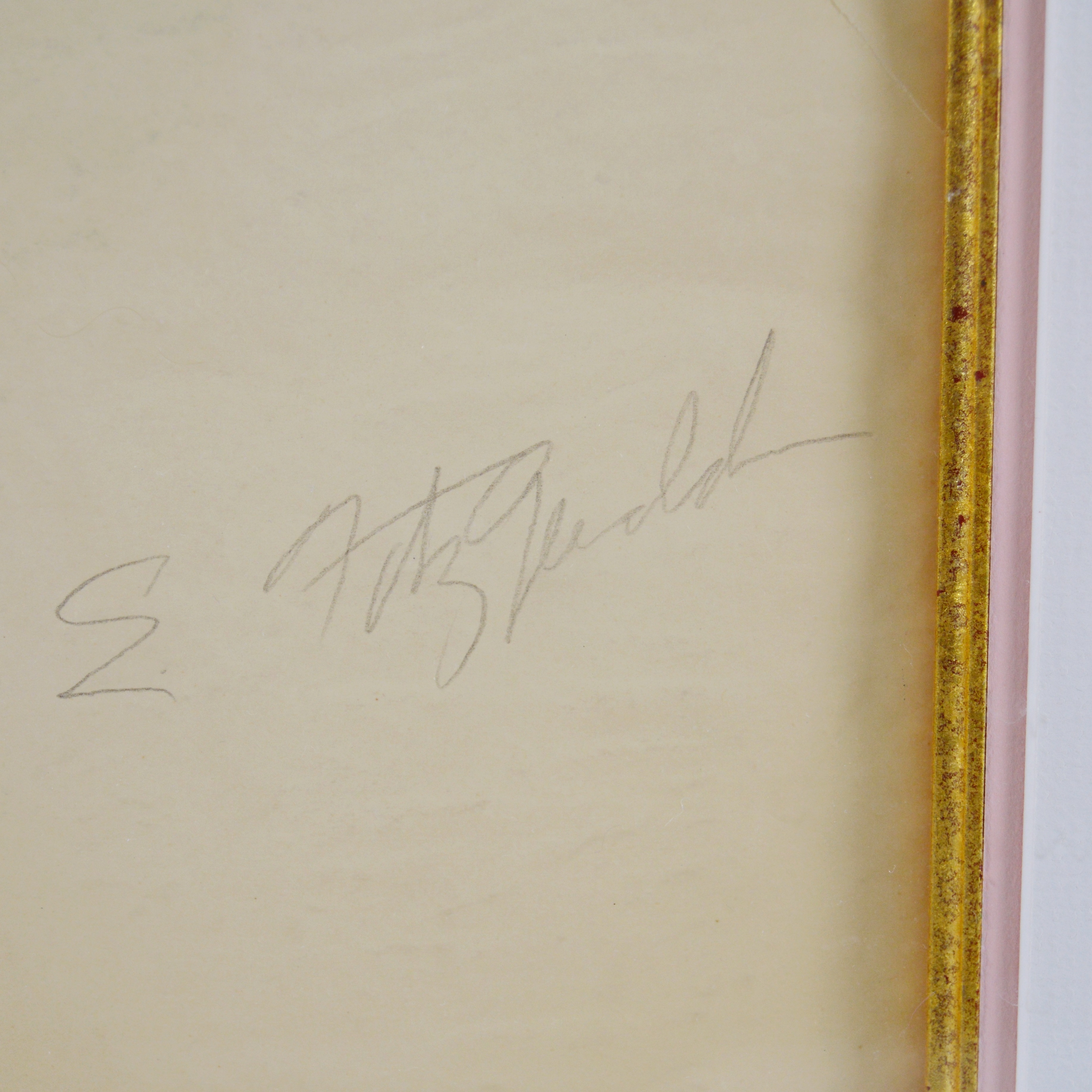 Edmond J. Fitzgerald Original Pencil Drawing of Nude