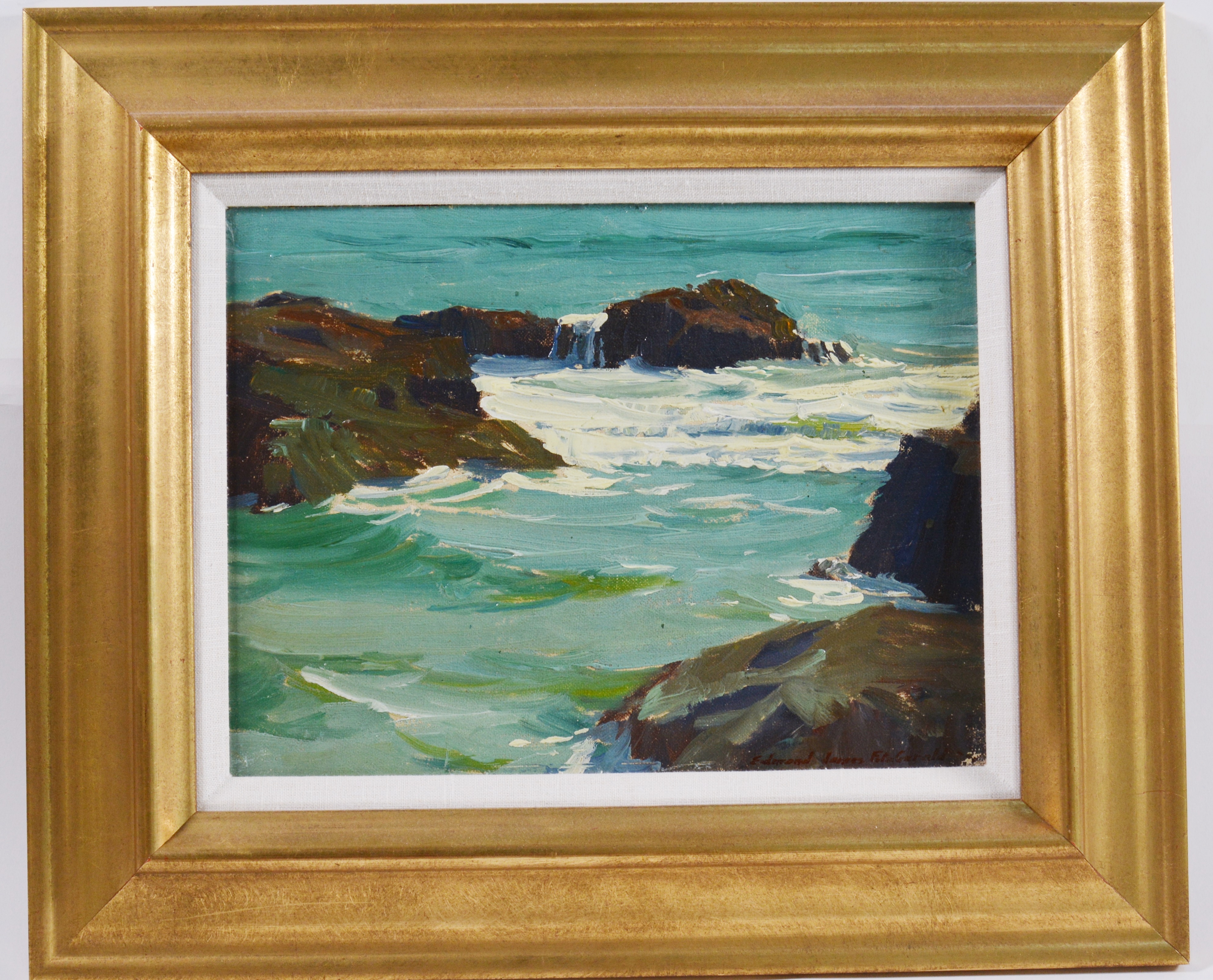 Edmond J. Fitzgerald Original Oil Painting of Ocean Scene
