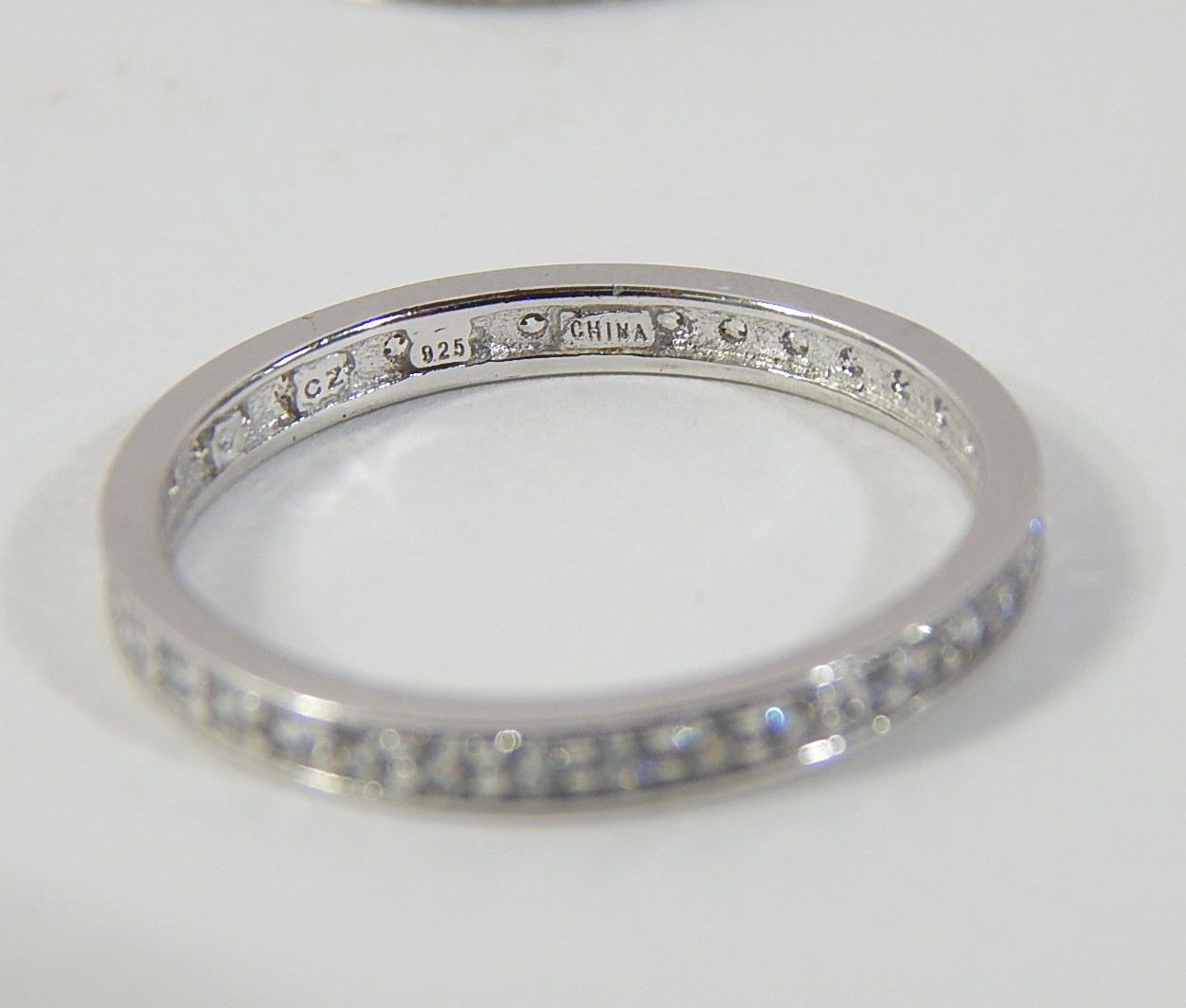 Three Sterling Silver Cubic Zirconia Rings