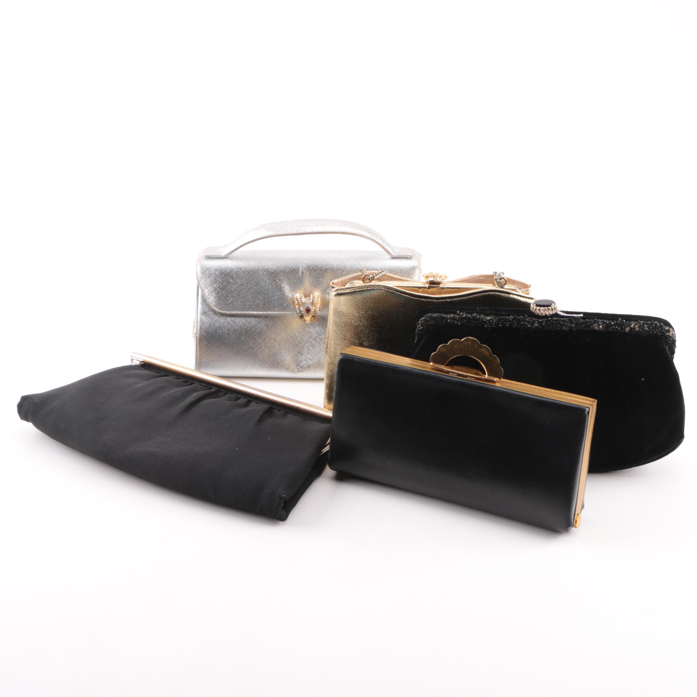 Vintage Evening Bags Including Evans, Gold, Silver, Rhinestones