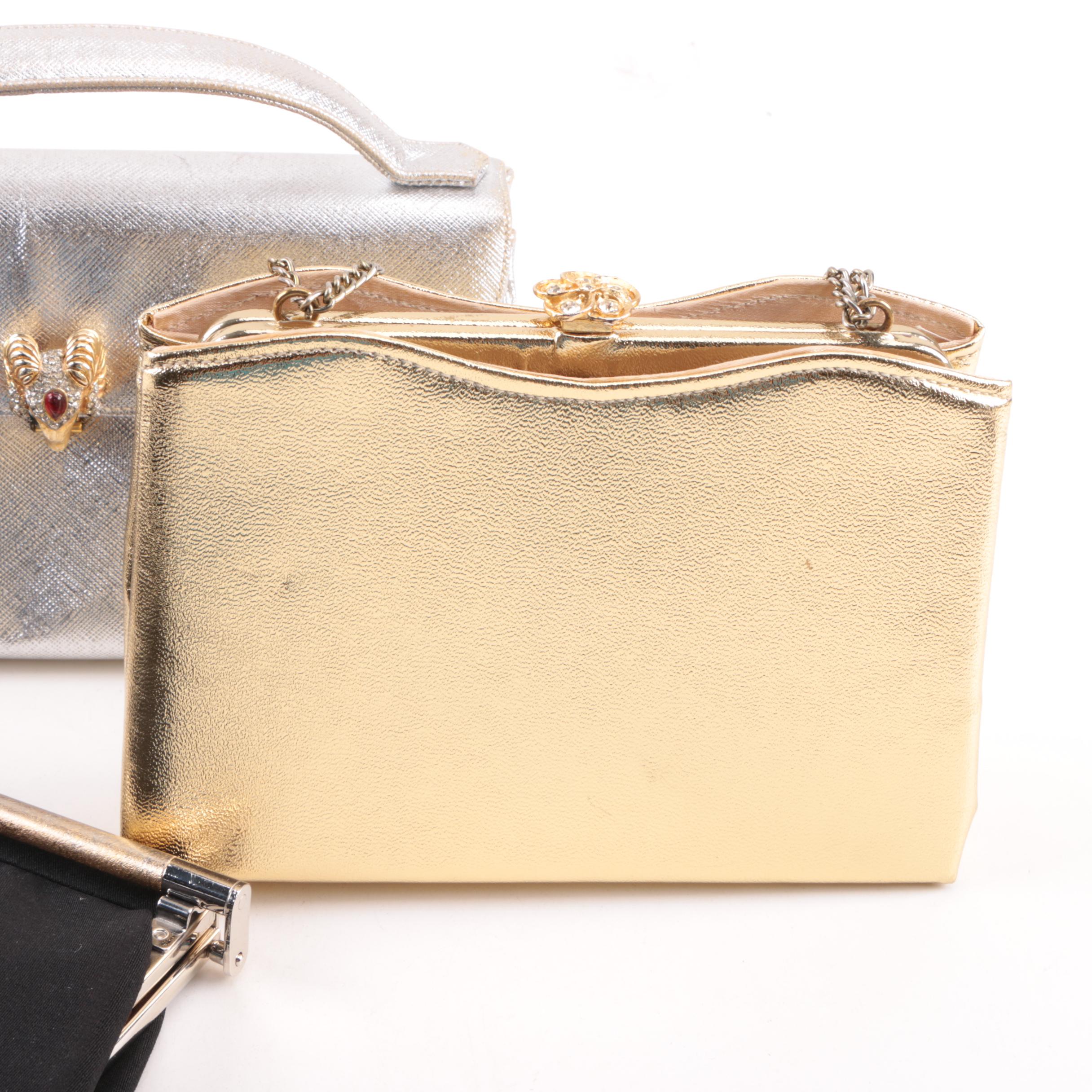 Vintage Evening Bags Including Evans, Gold, Silver, Rhinestones