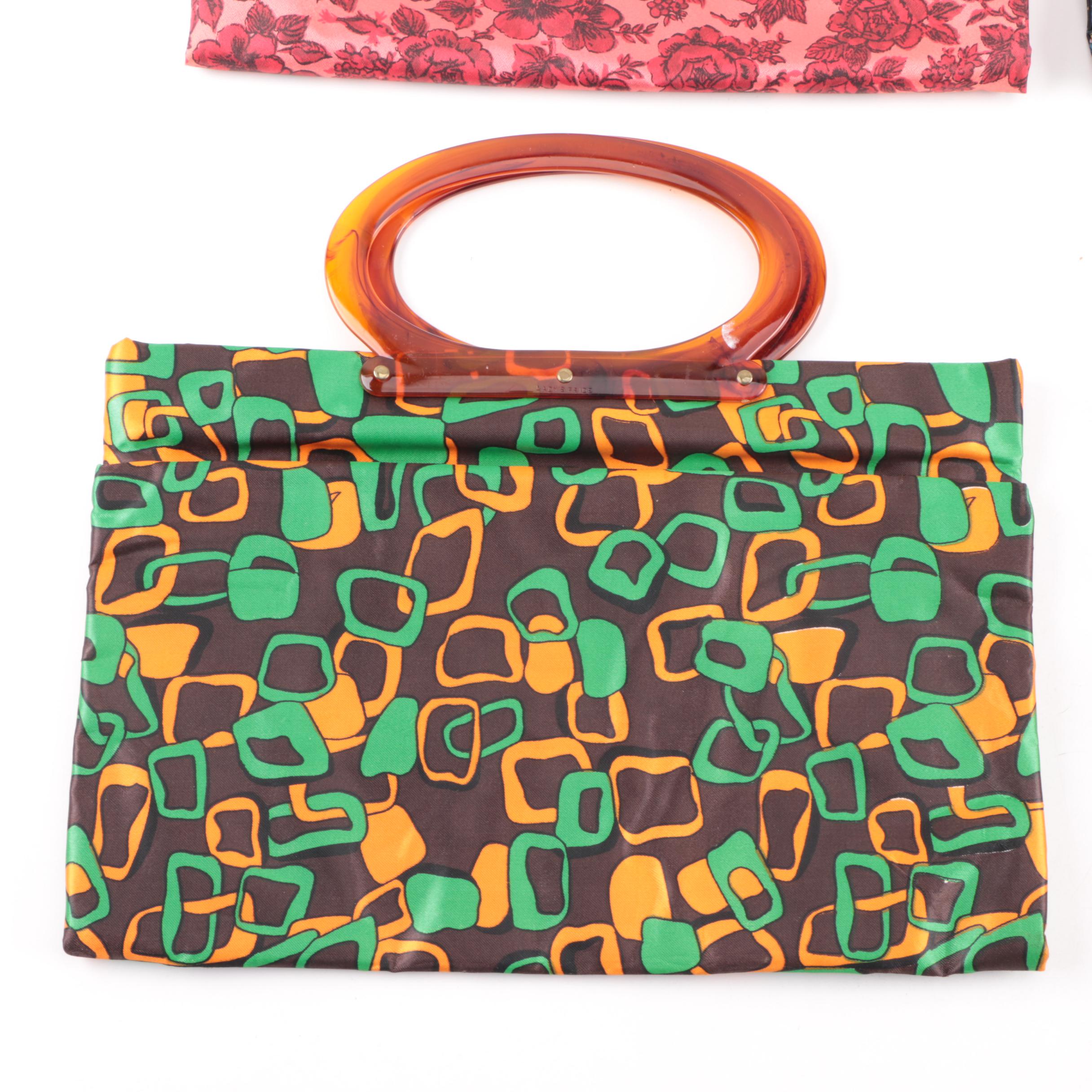 1960s Lady's Pride Lucite Handle Tote Bags with Other