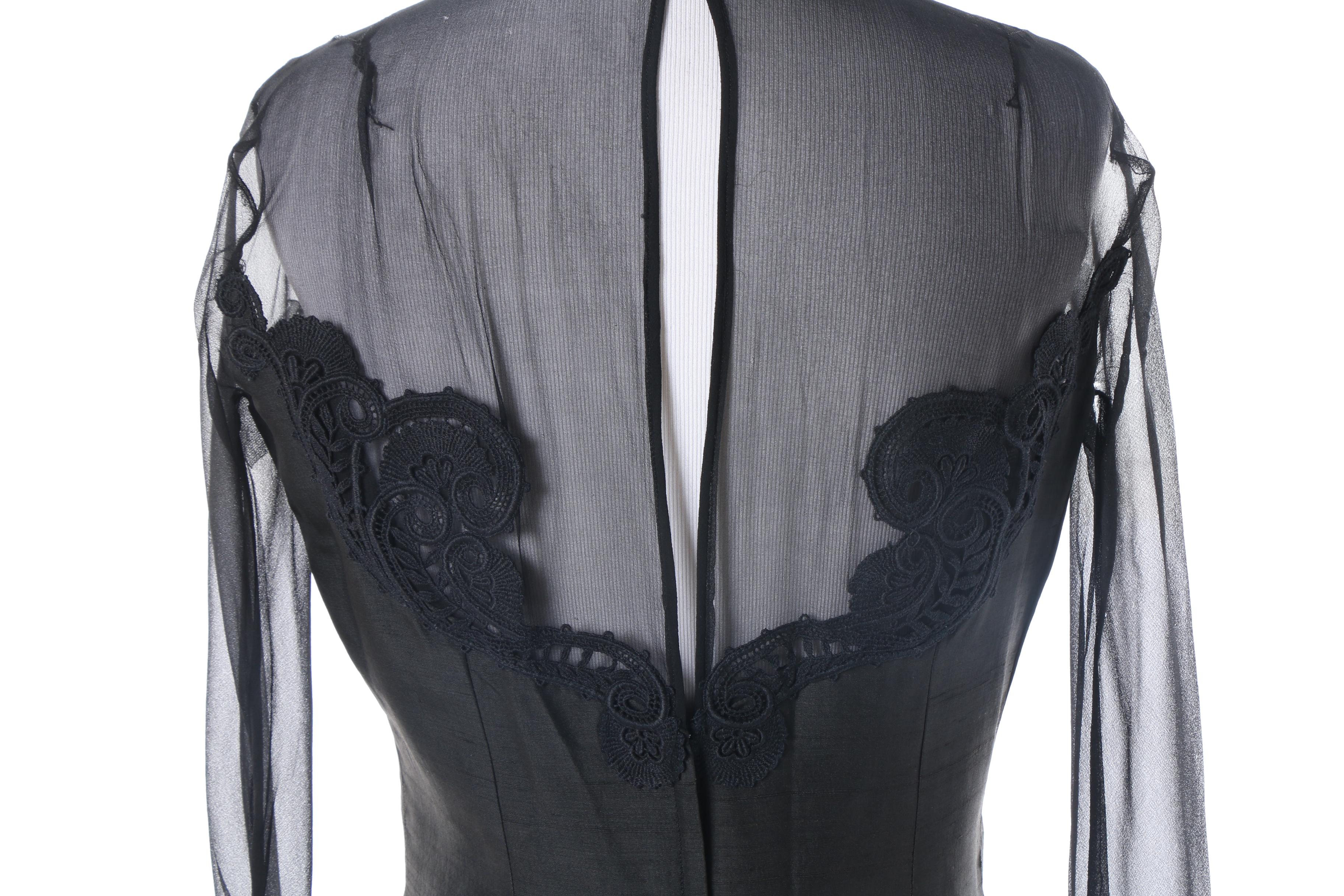 Women's 1950s Vintage A Highlight Fashion Black Dupioni Silk Cocktail Dress