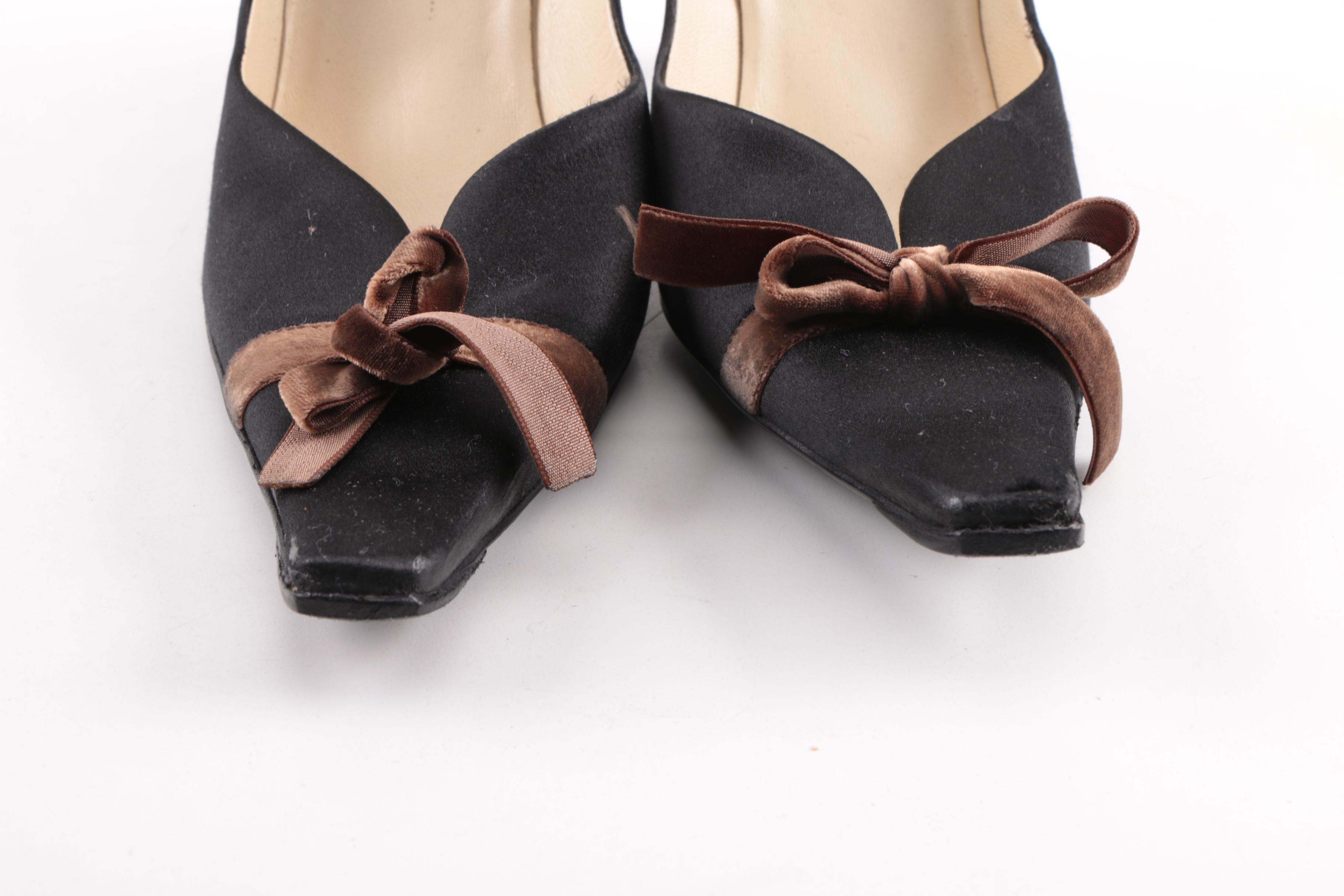 Prada Black Satin Pumps