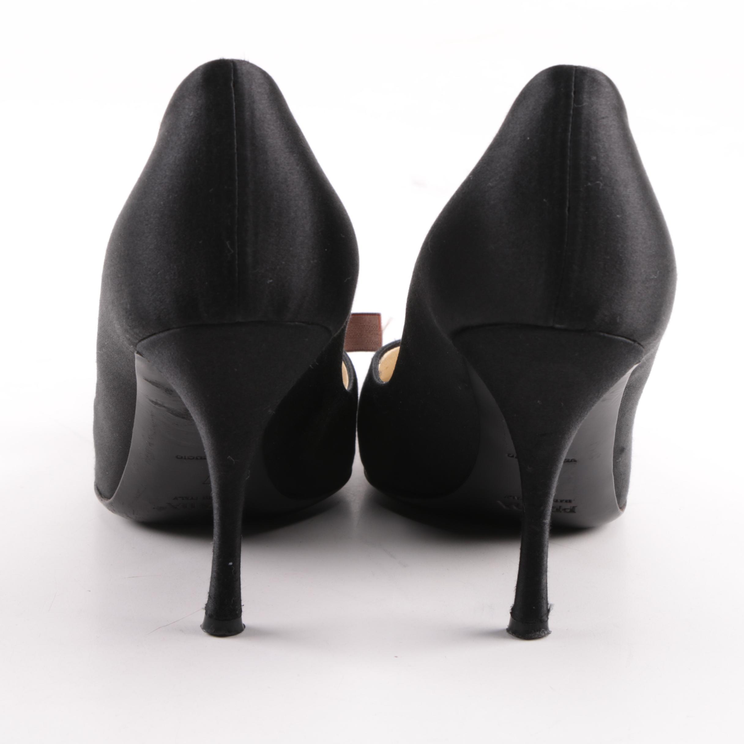 Prada Black Satin Pumps