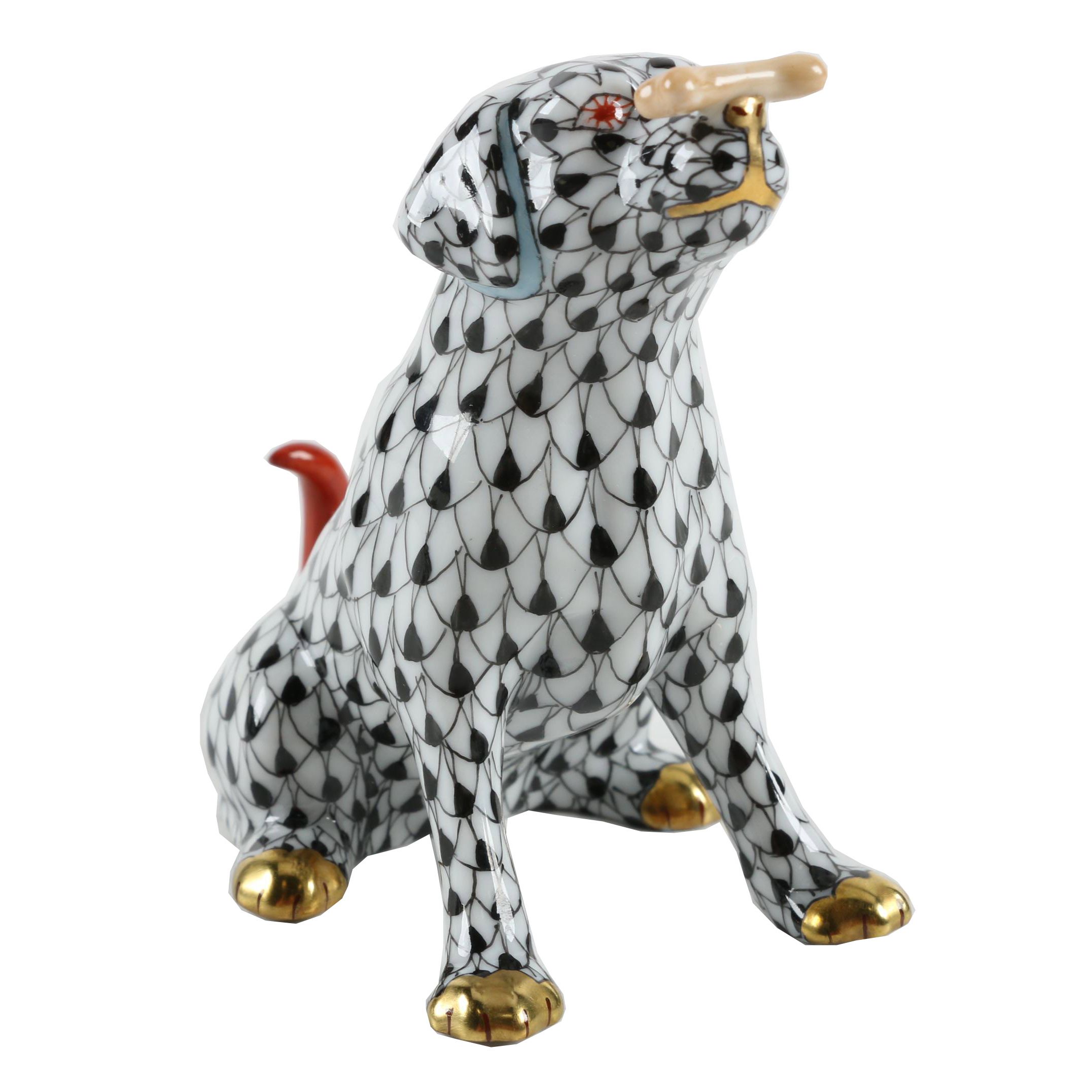 Herend Hungary Hand-Painted "Max with Bone" Porcelain Figurine