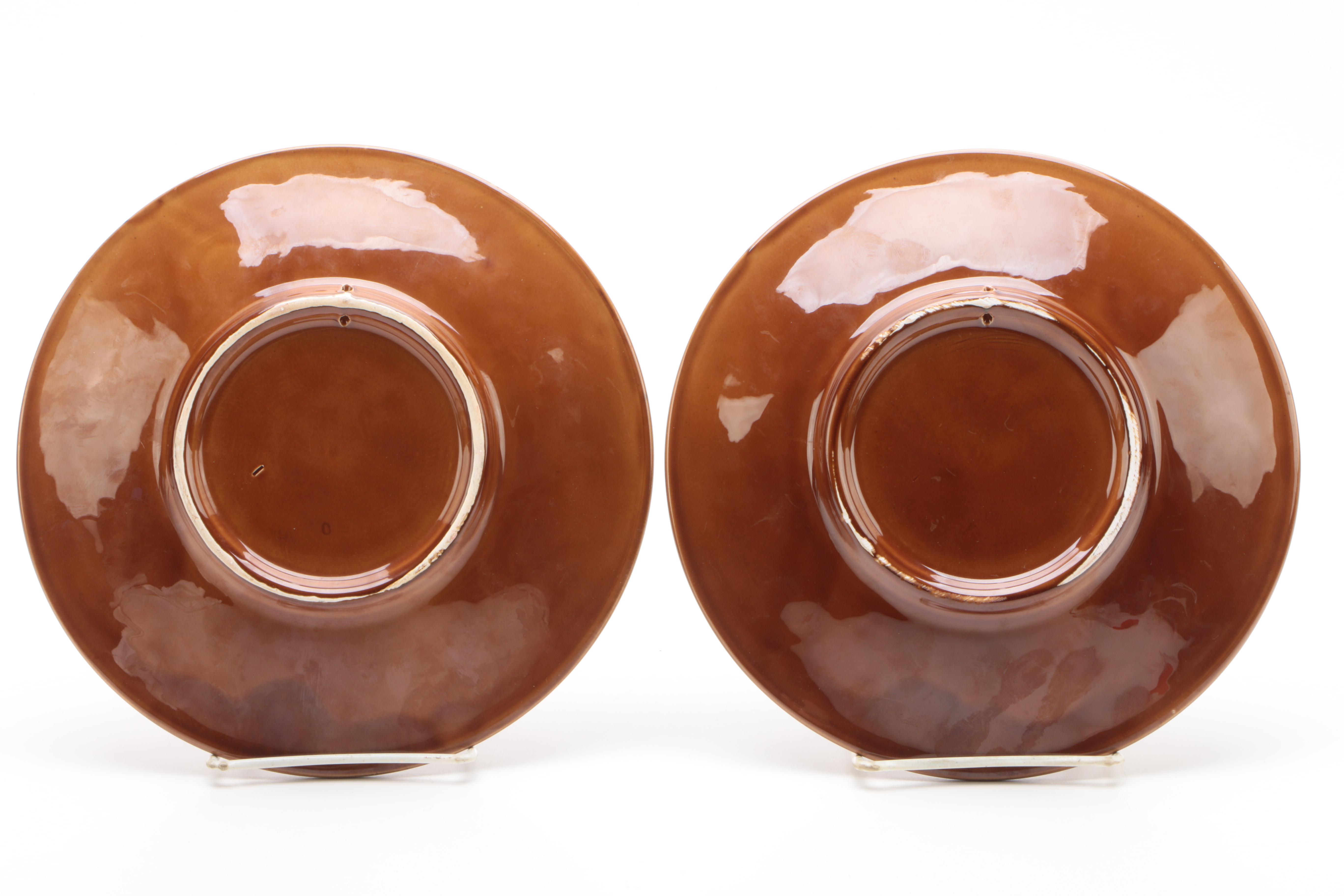 German Glazed Earthenware Berry Motif Plates