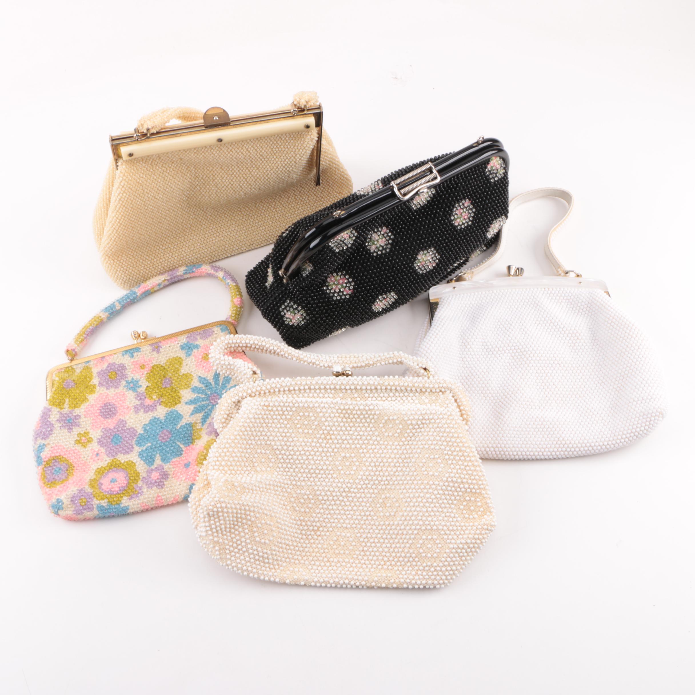 Collection of 1960s Cordé Beaded Lumured and Other Handbags Including Floral