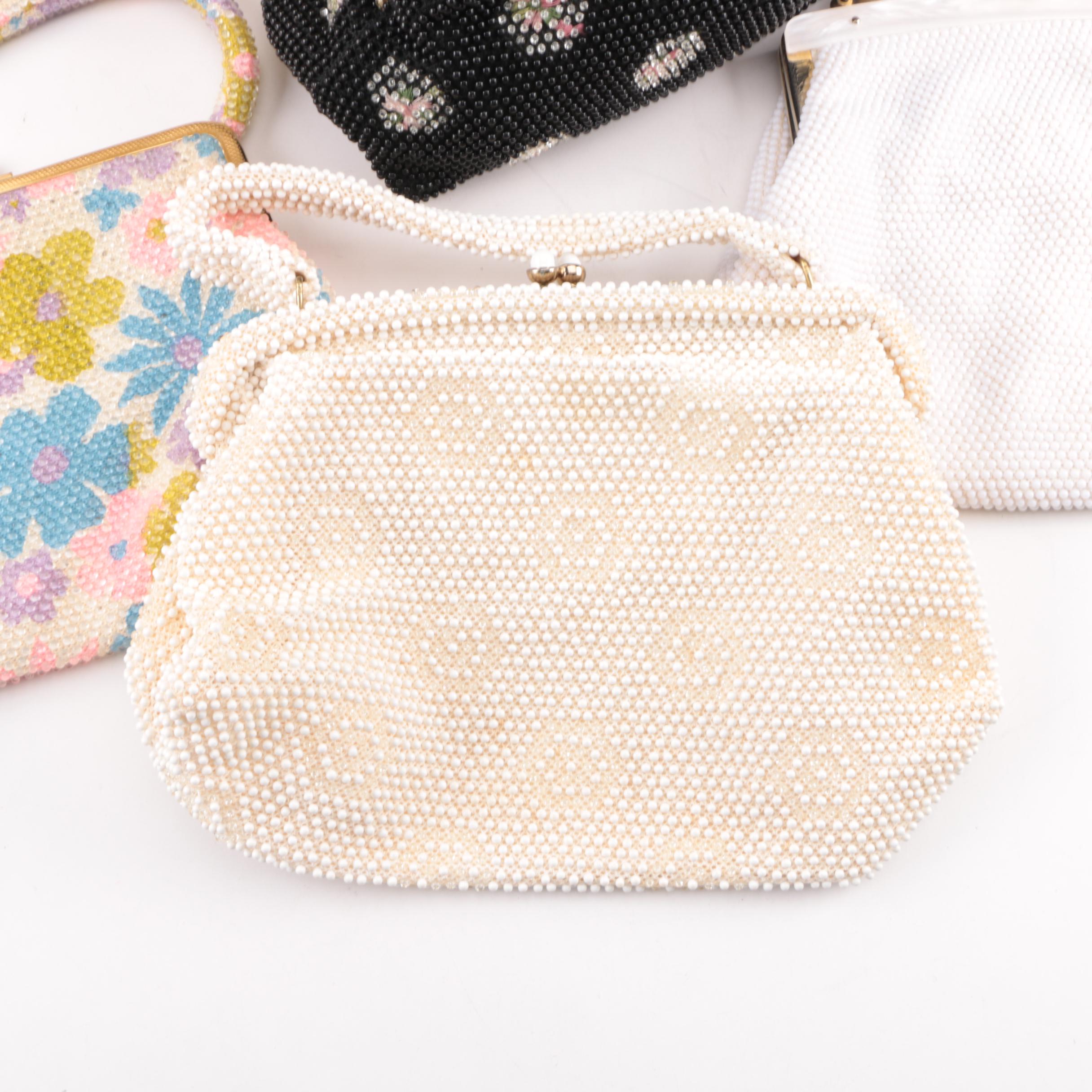 Collection of 1960s Cordé Beaded Lumured and Other Handbags Including Floral