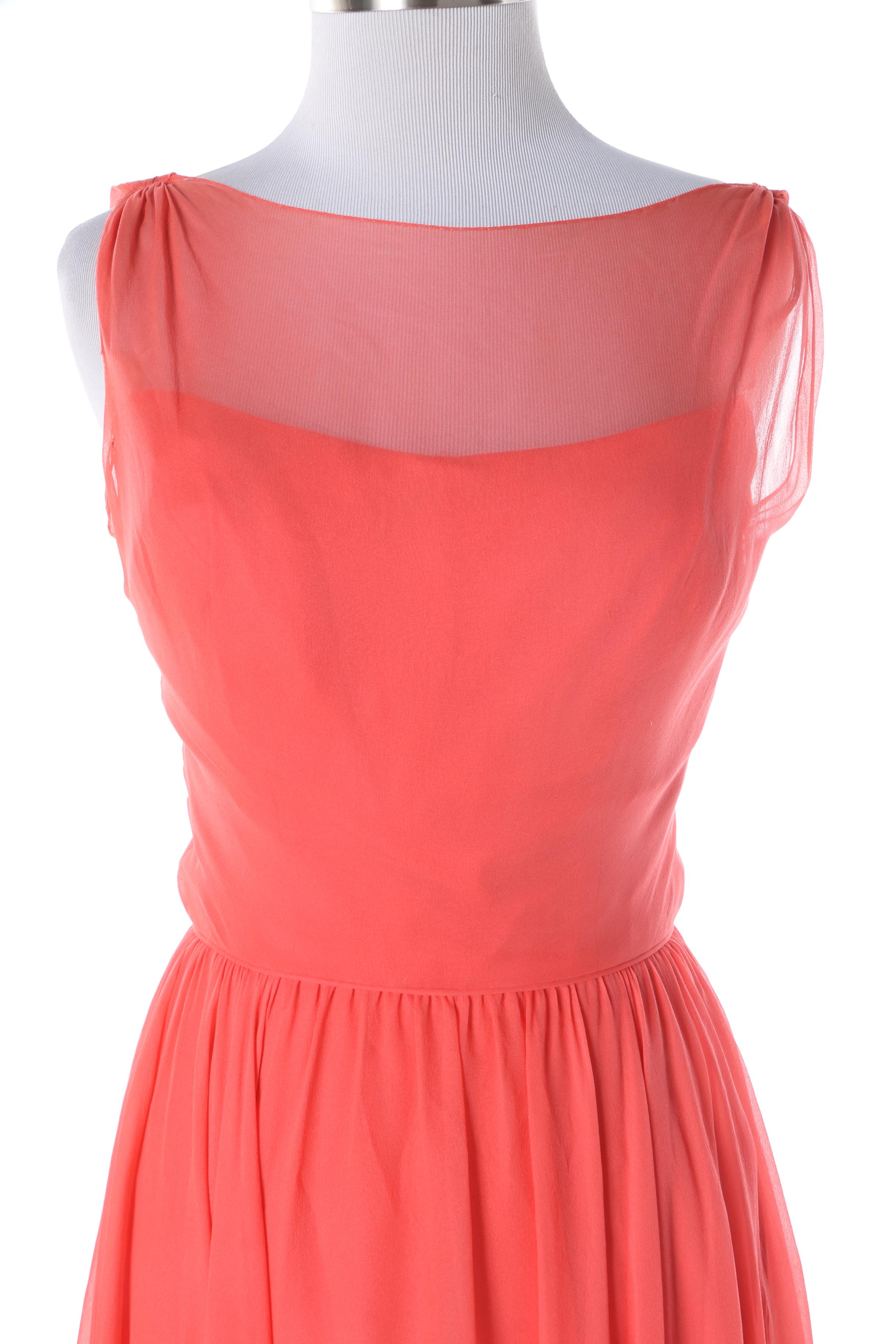 Women's 1960s Vintage Lord & Taylor and Frank Starr Silk Chiffon Evening Dresses