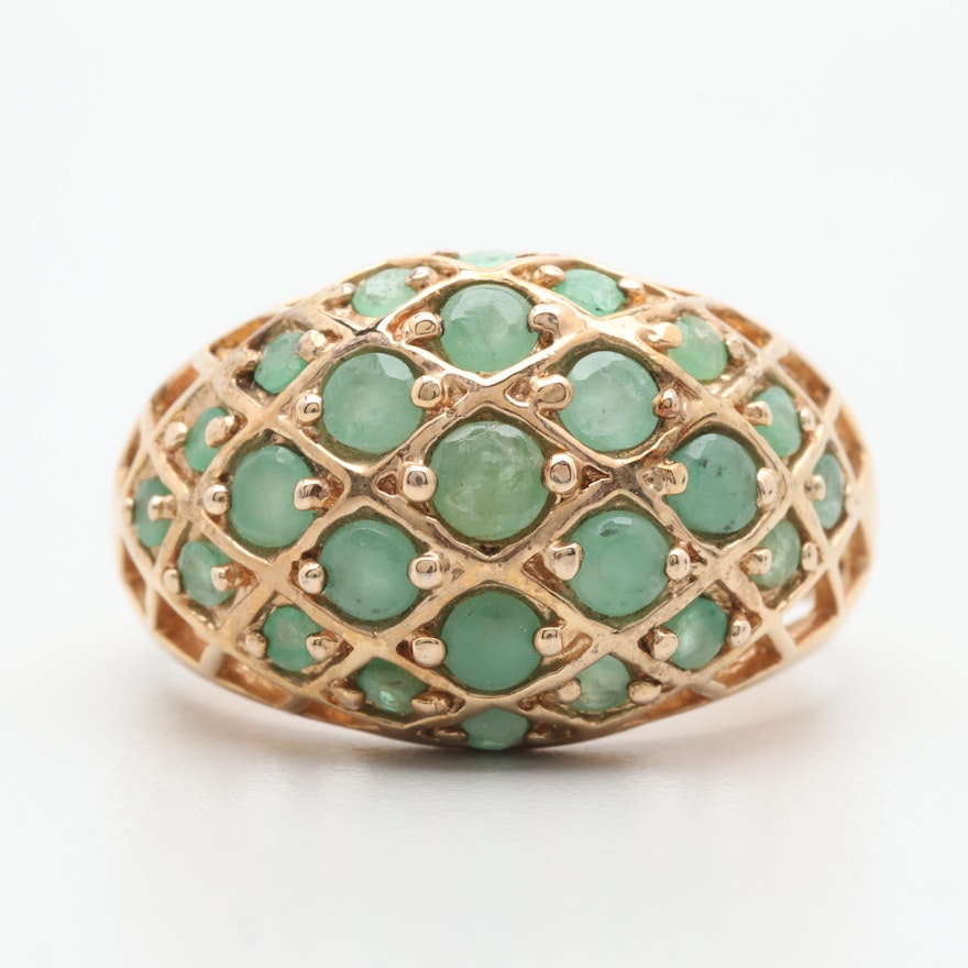 Gold Wash on Sterling Silver Emerald Ring