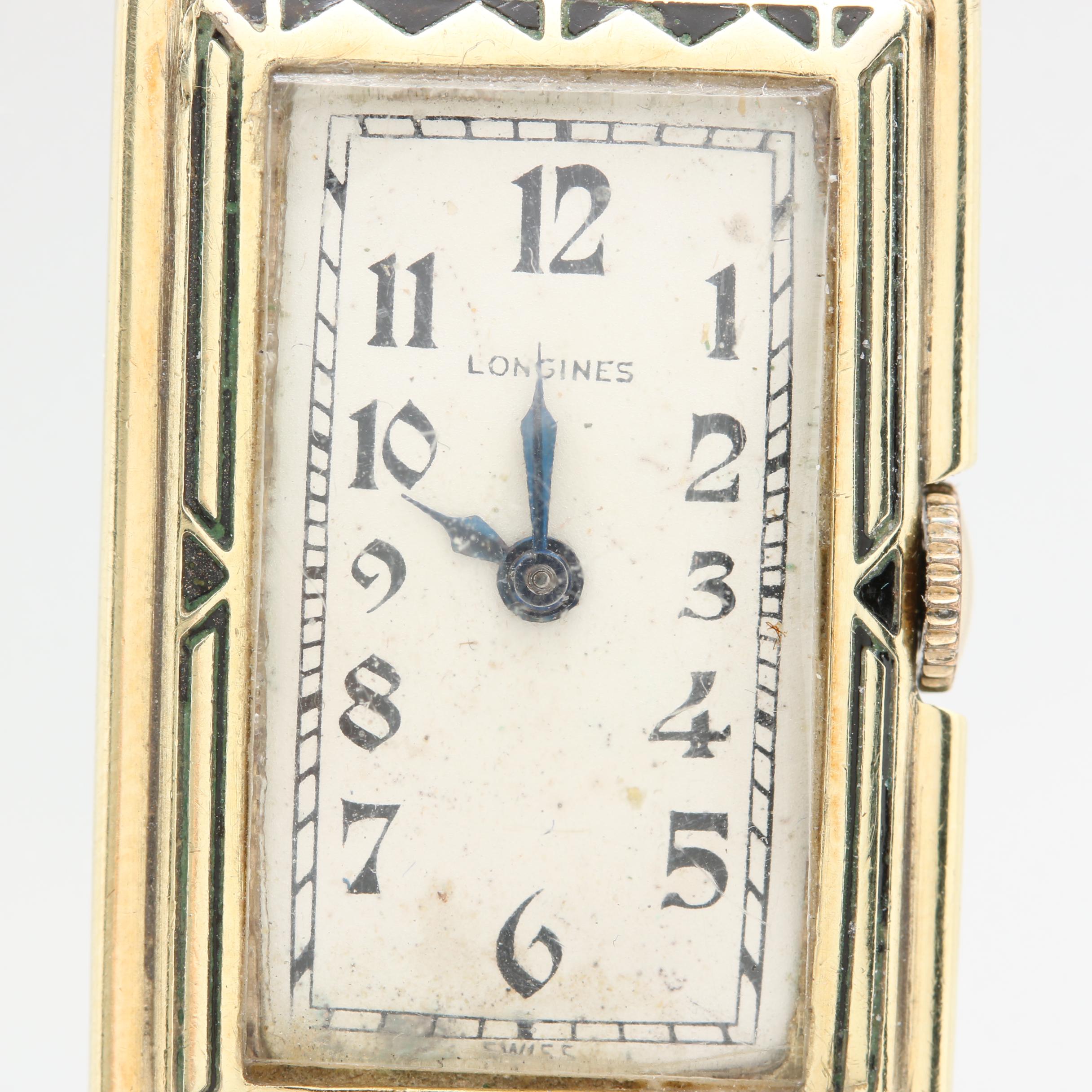 Circa 1928 Longines Gold Filled and Leather Watch