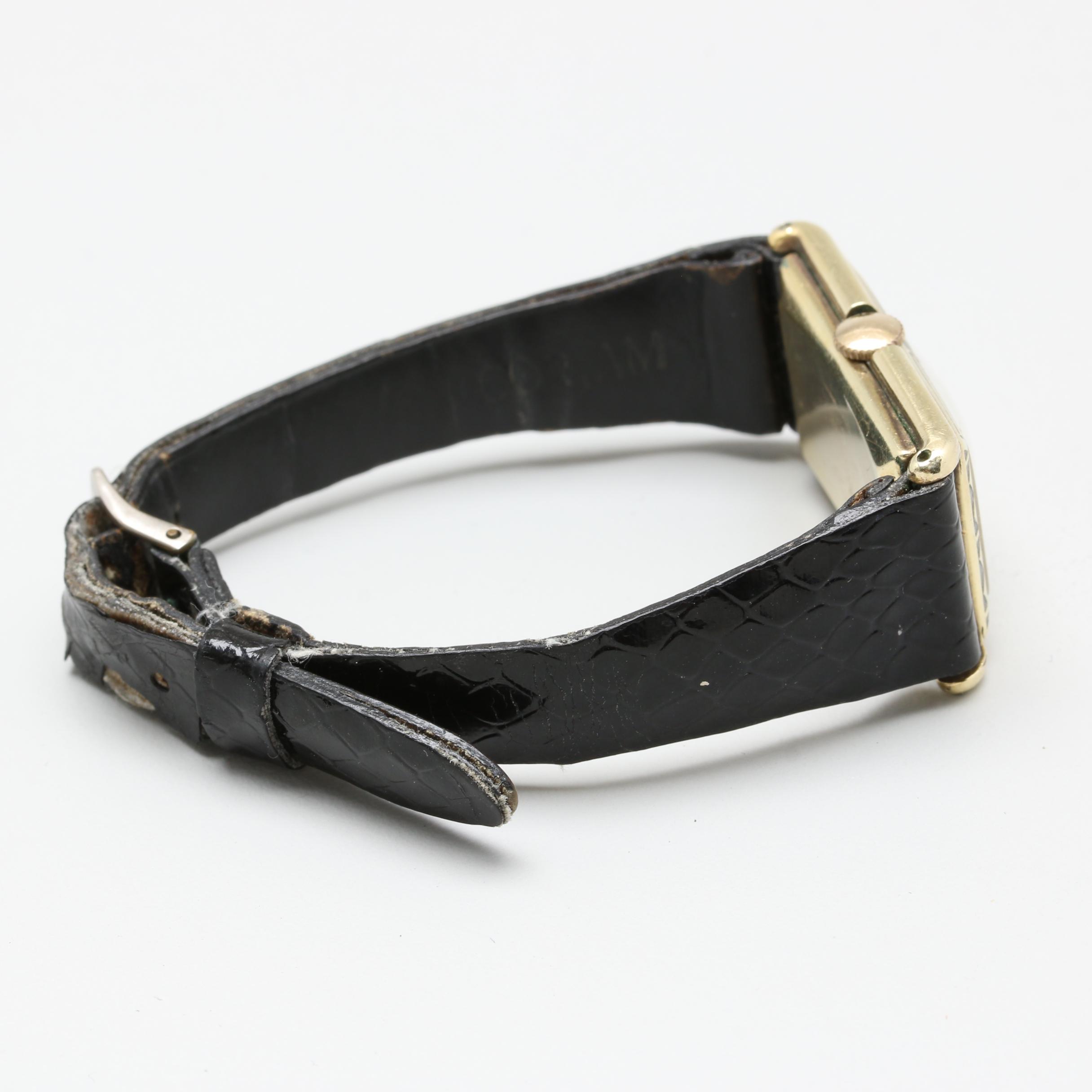 Circa 1928 Longines Gold Filled and Leather Watch