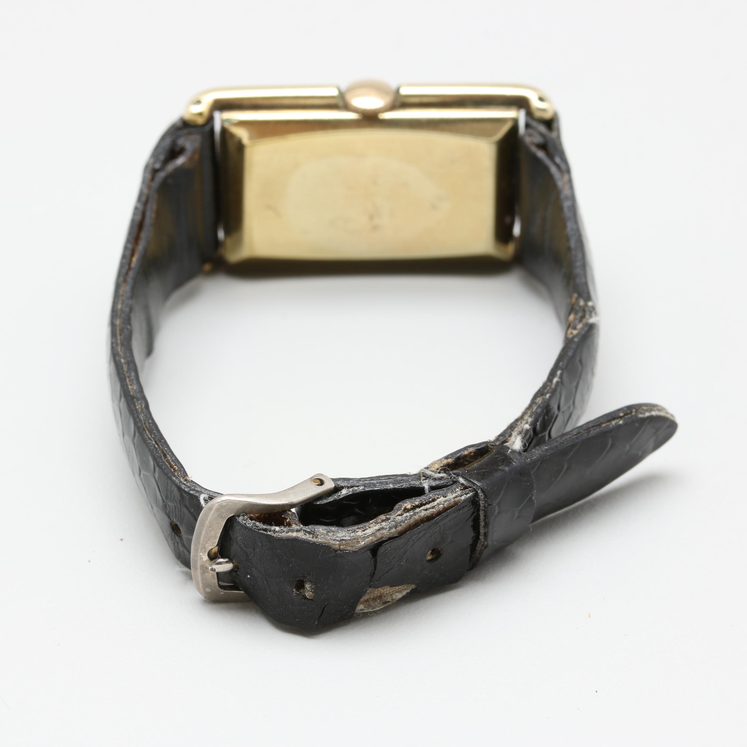 Circa 1928 Longines Gold Filled and Leather Watch