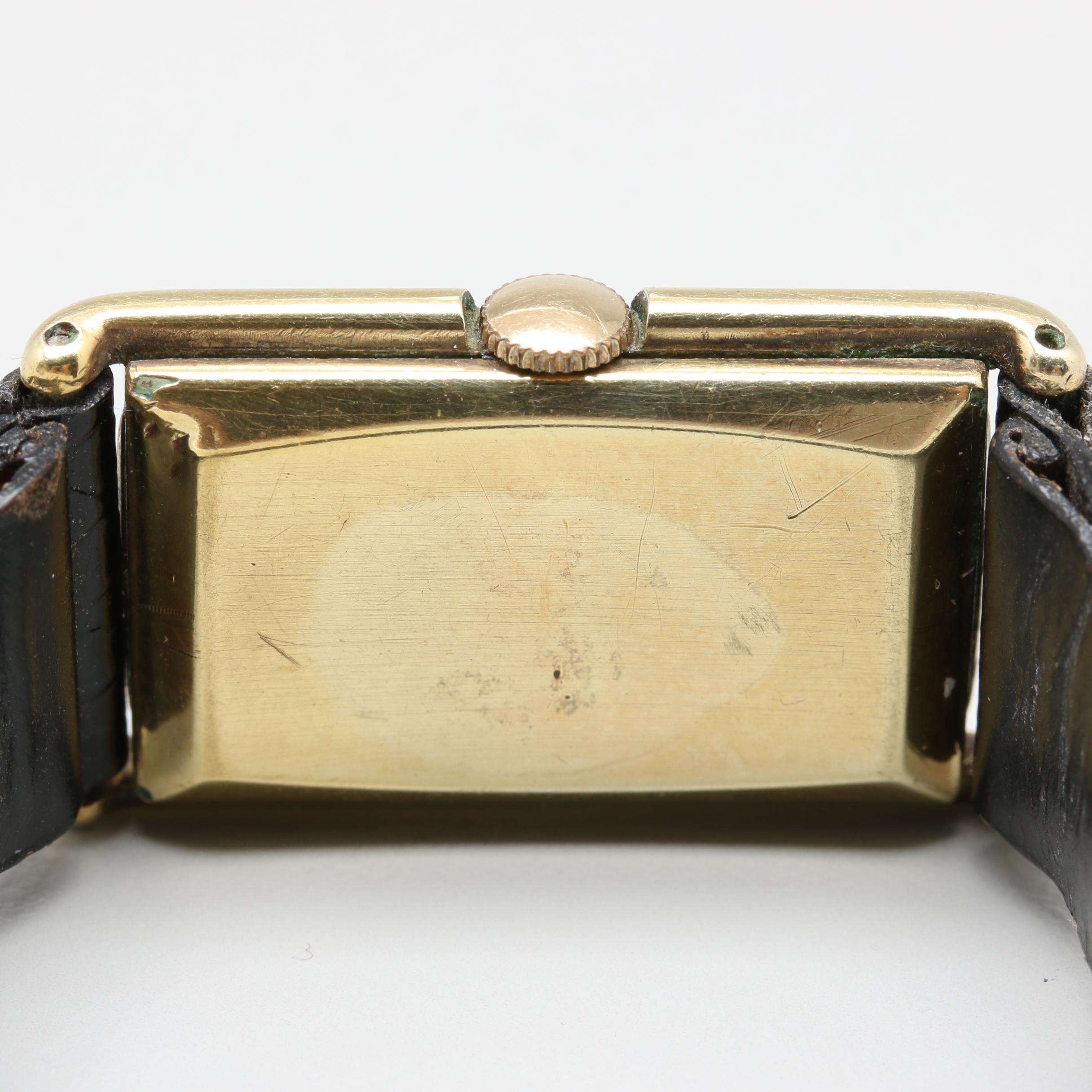 Circa 1928 Longines Gold Filled and Leather Watch