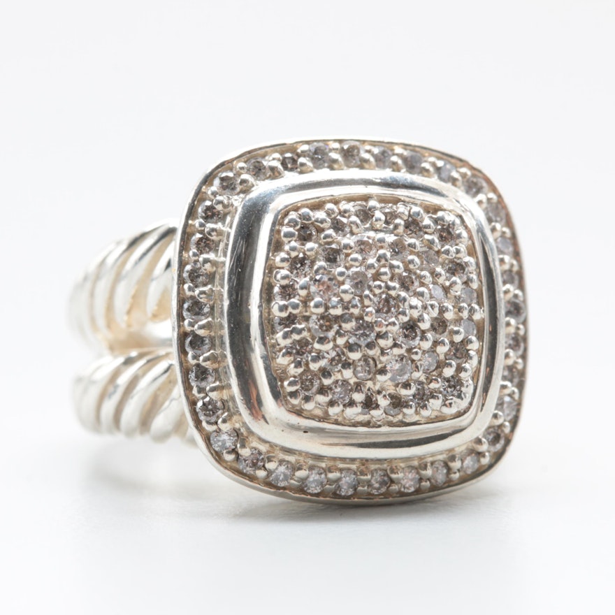 David Yurman "Albion Collection" Sterling Silver Diamond Ring