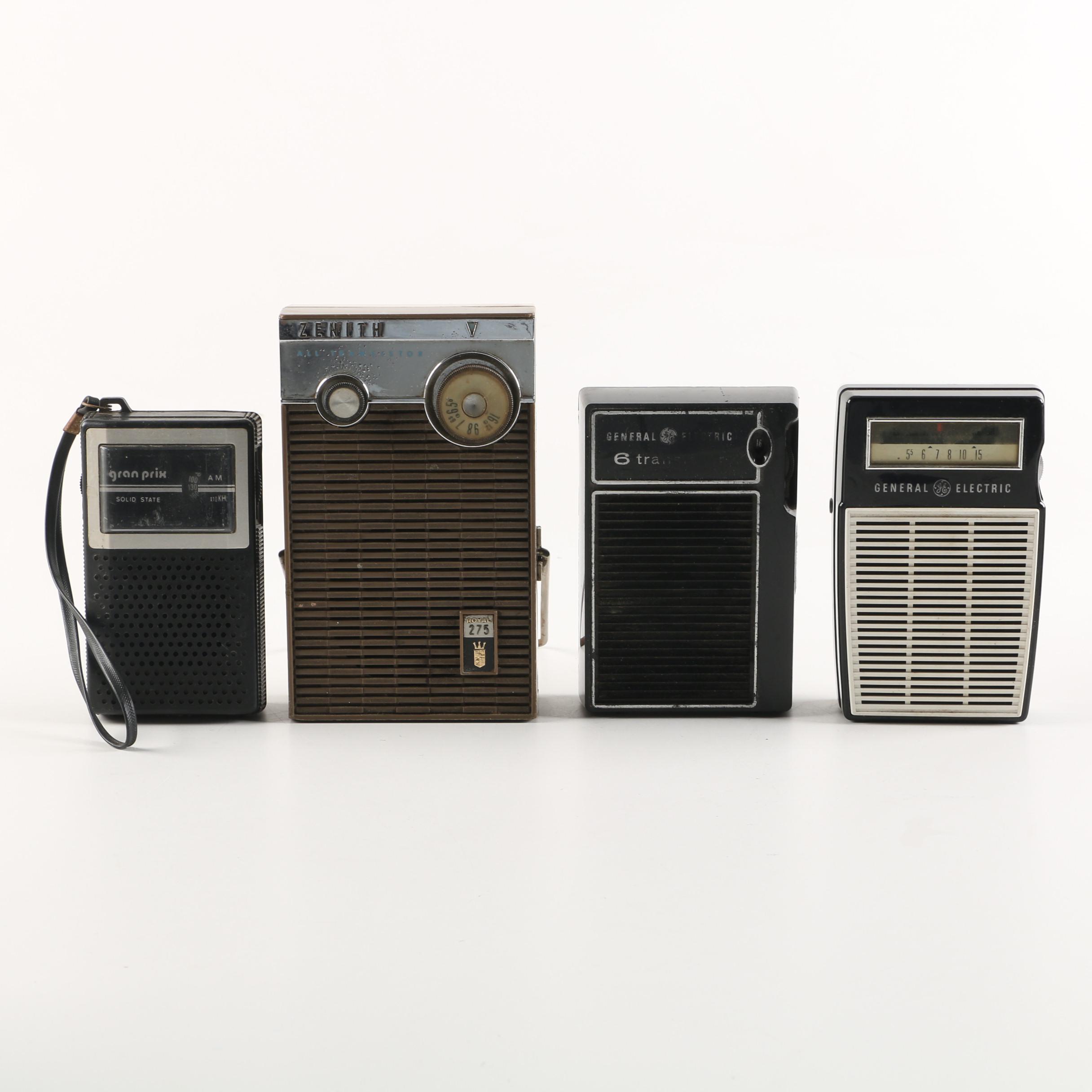 1970s Panasonic "The Spencer" Clock Radio and Other Transistor Radios