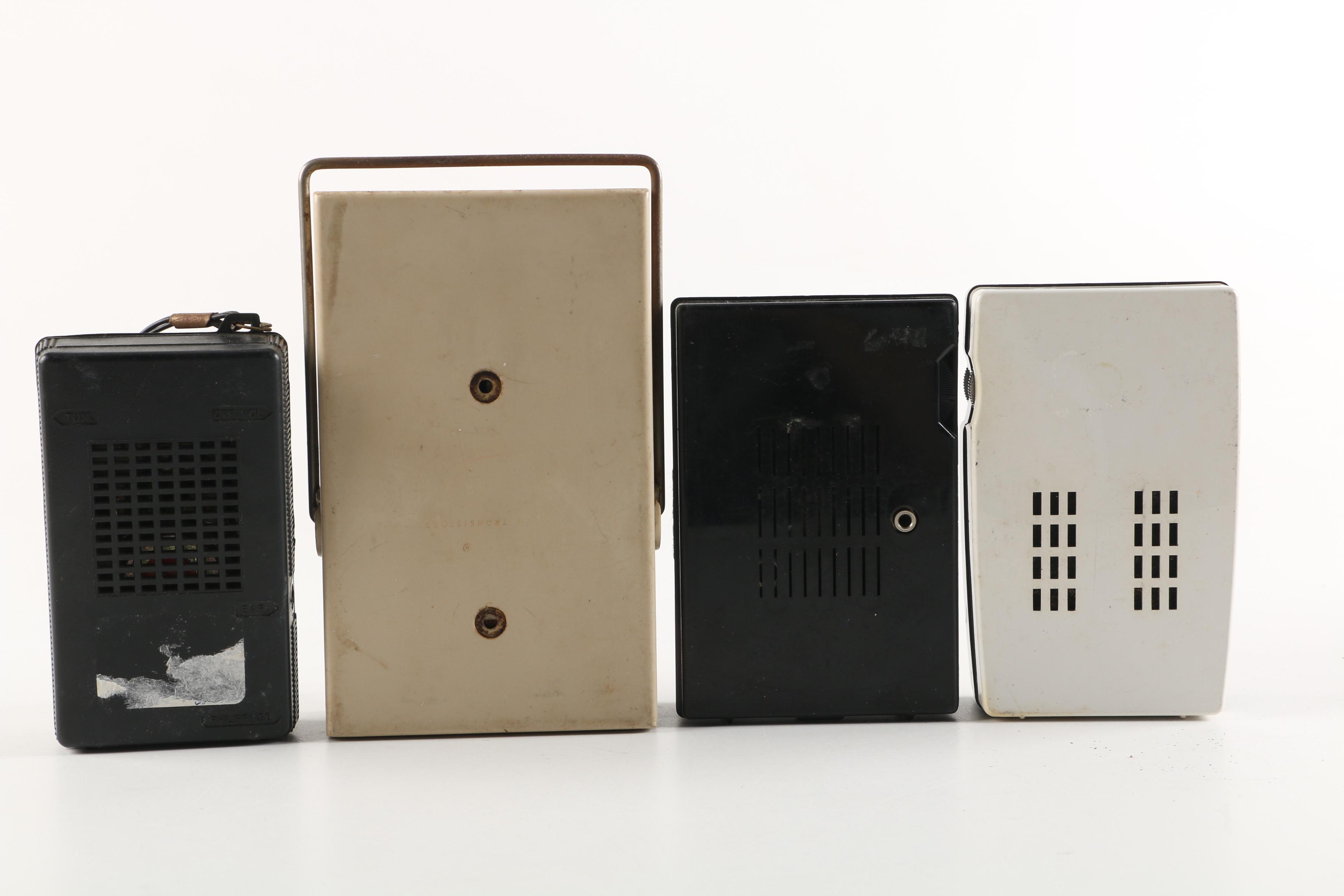 1970s Panasonic "The Spencer" Clock Radio and Other Transistor Radios