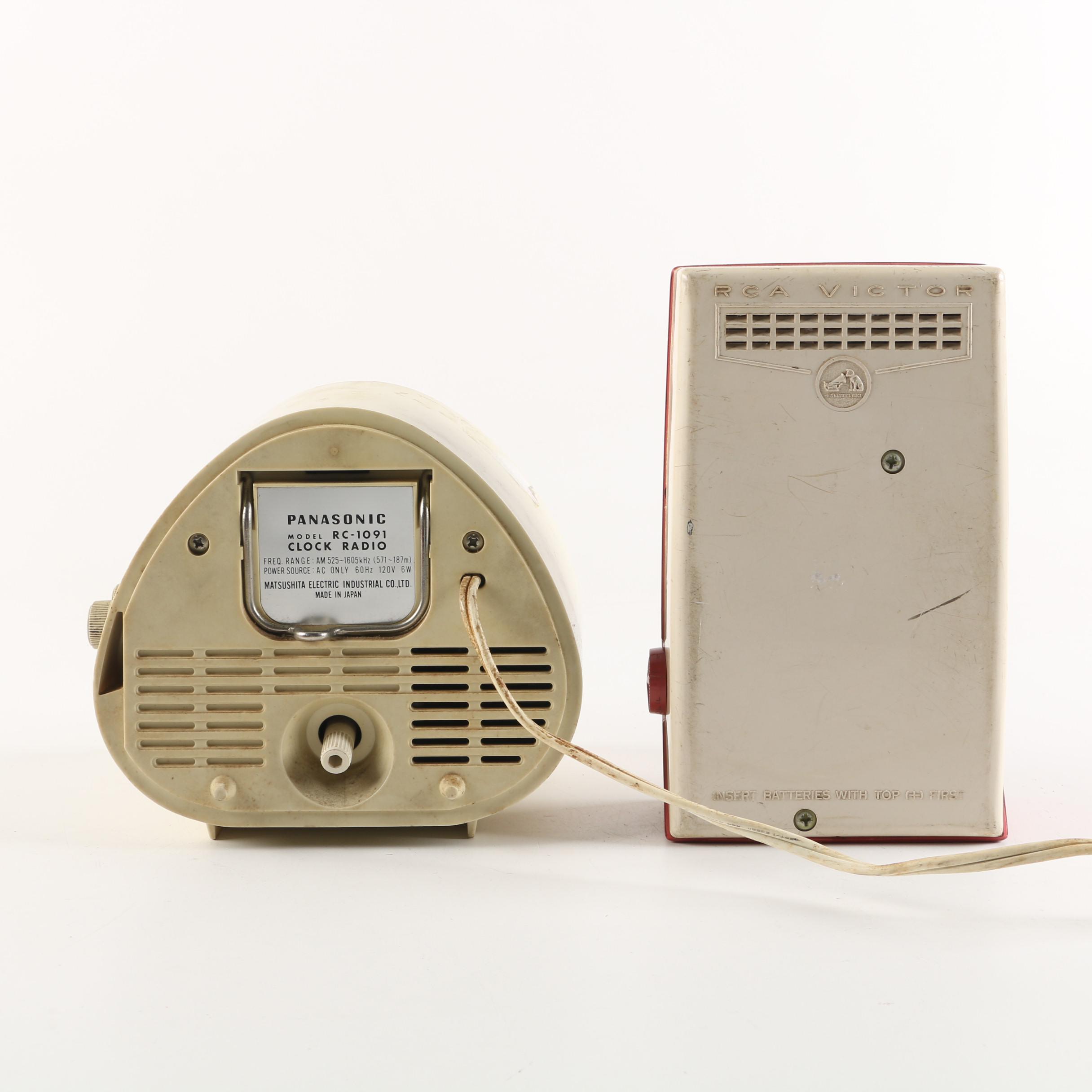 1970s Panasonic "The Spencer" Clock Radio and Other Transistor Radios