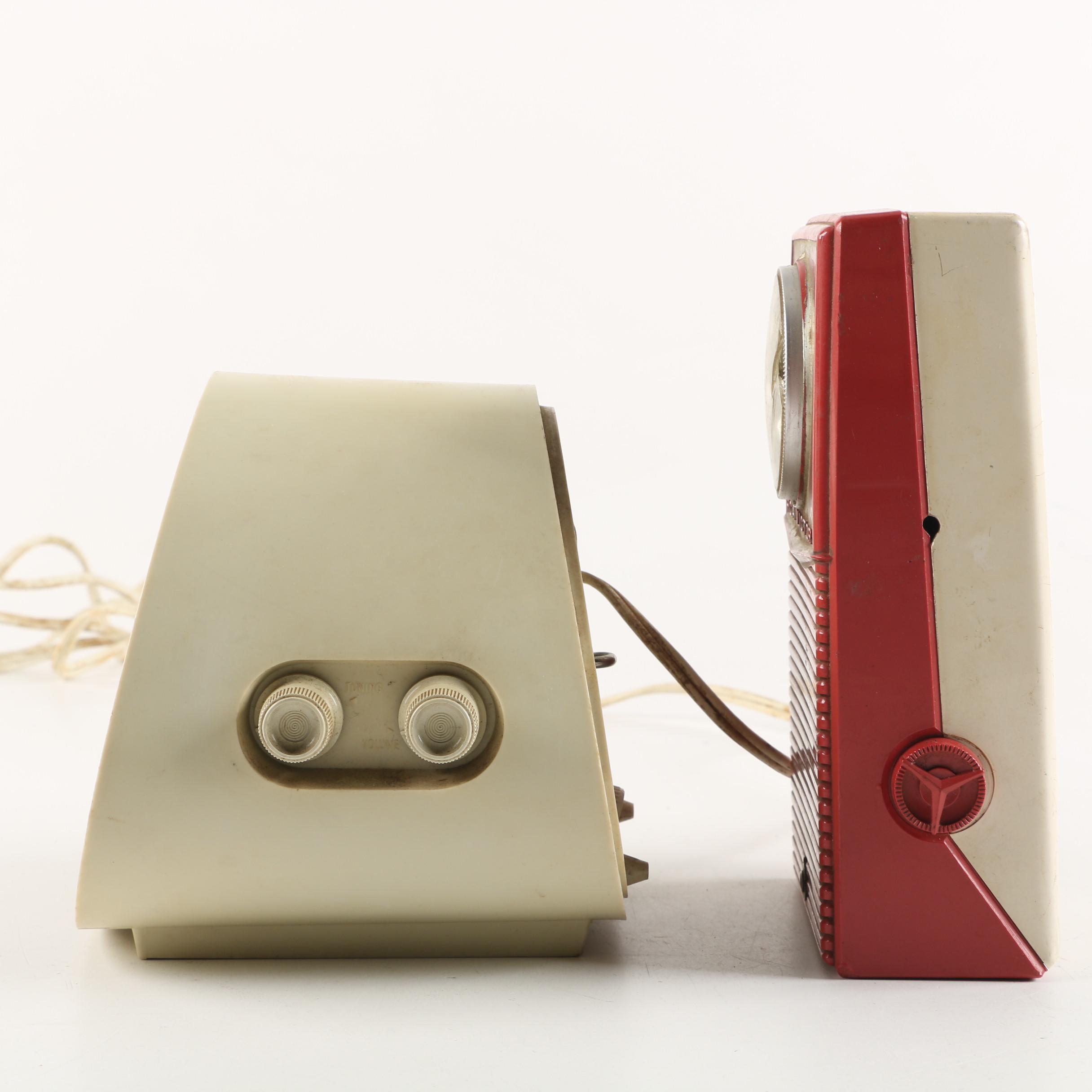 1970s Panasonic "The Spencer" Clock Radio and Other Transistor Radios