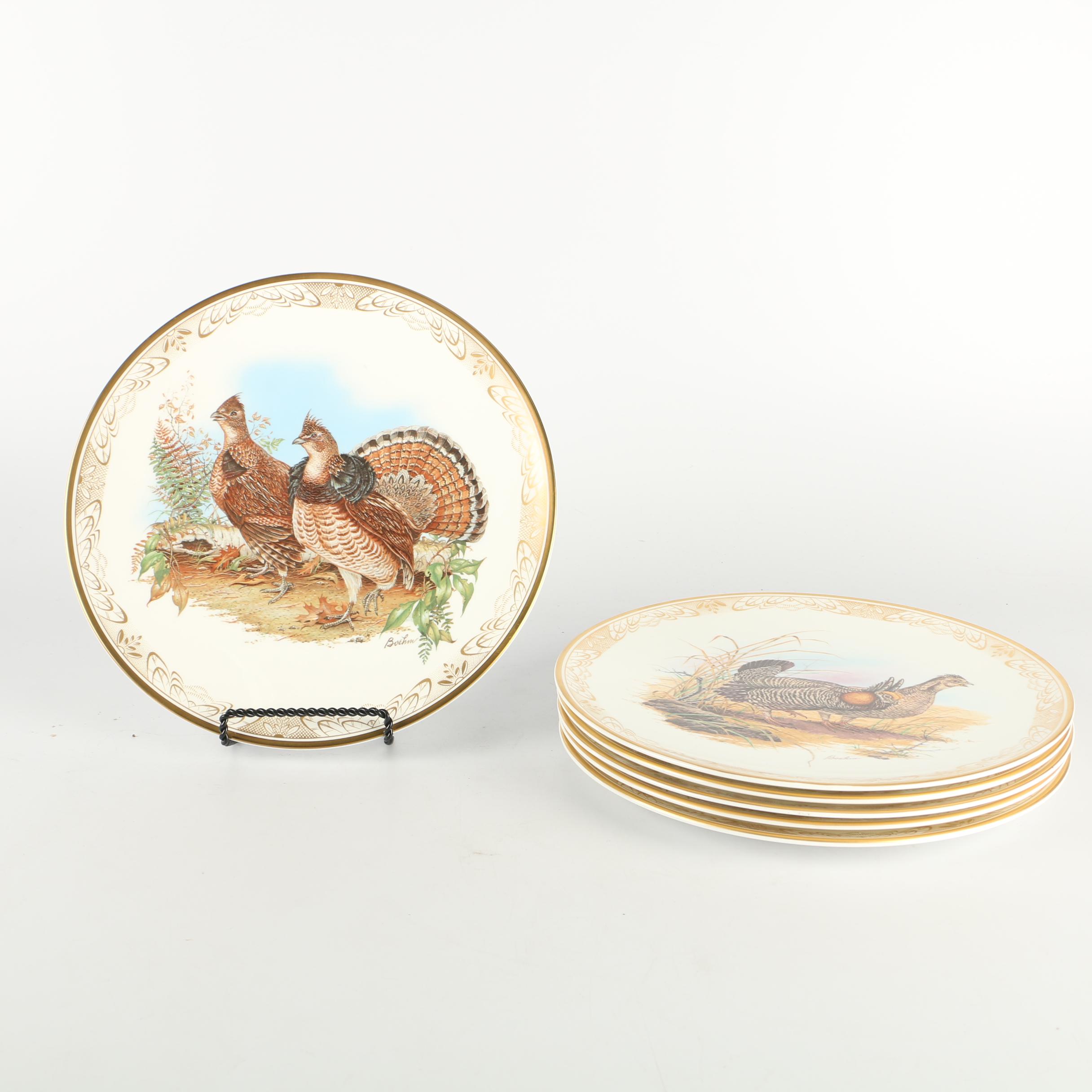 Boehm Studios "Game Birds of North America" Limited Collectible Plates c. 1984