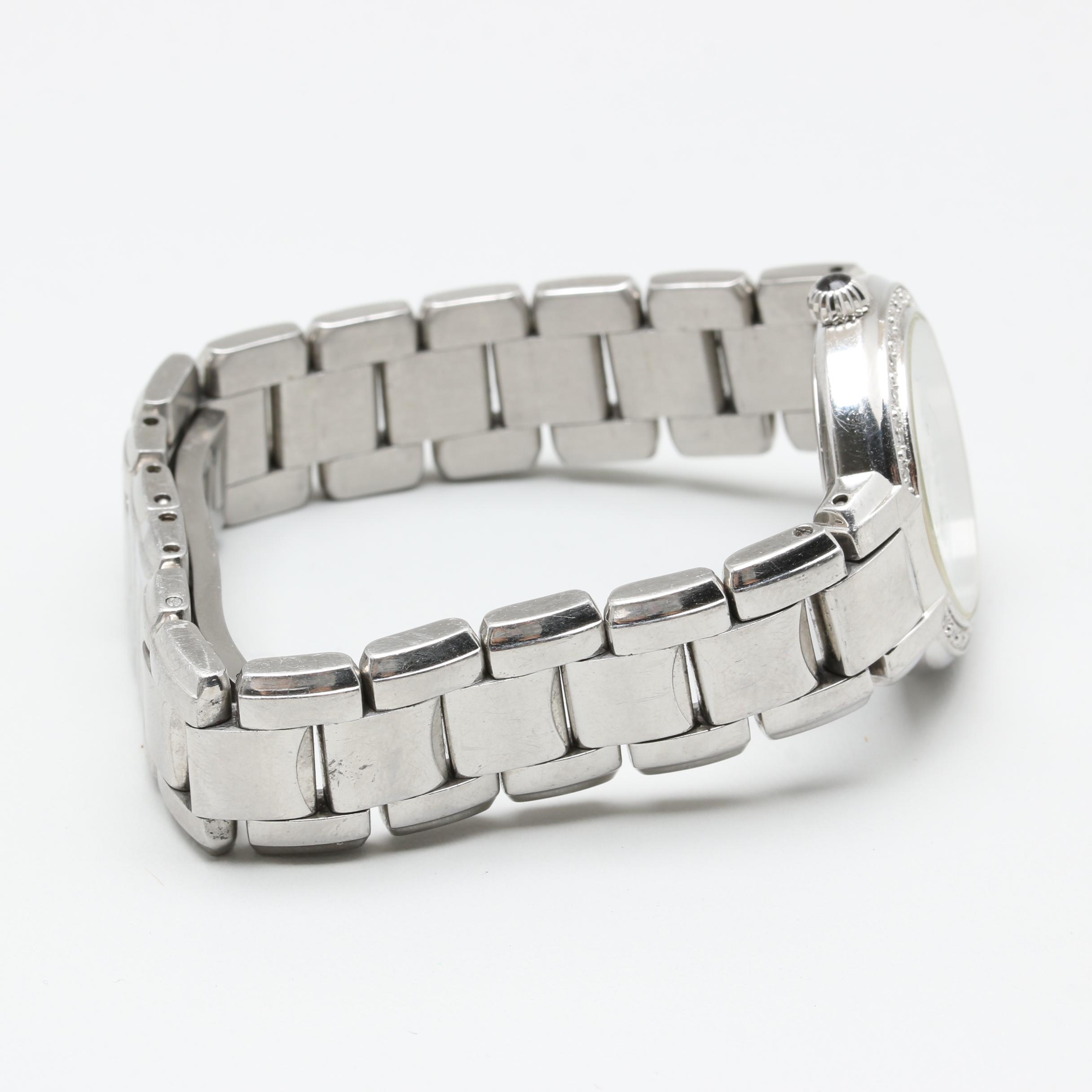 Bulova Stainless Steel Diamond and Mother of Pearl Watch