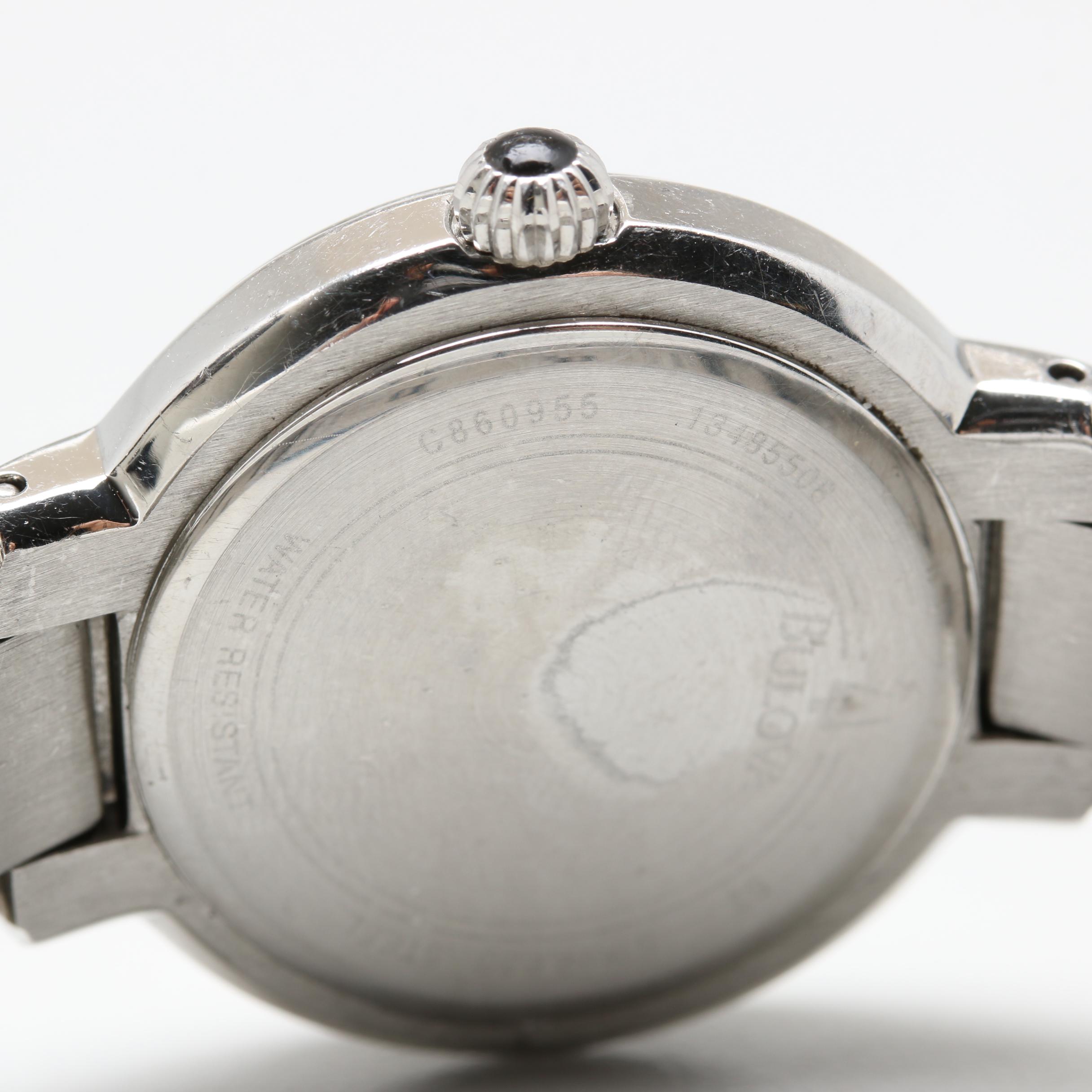 Bulova Stainless Steel Diamond and Mother of Pearl Watch