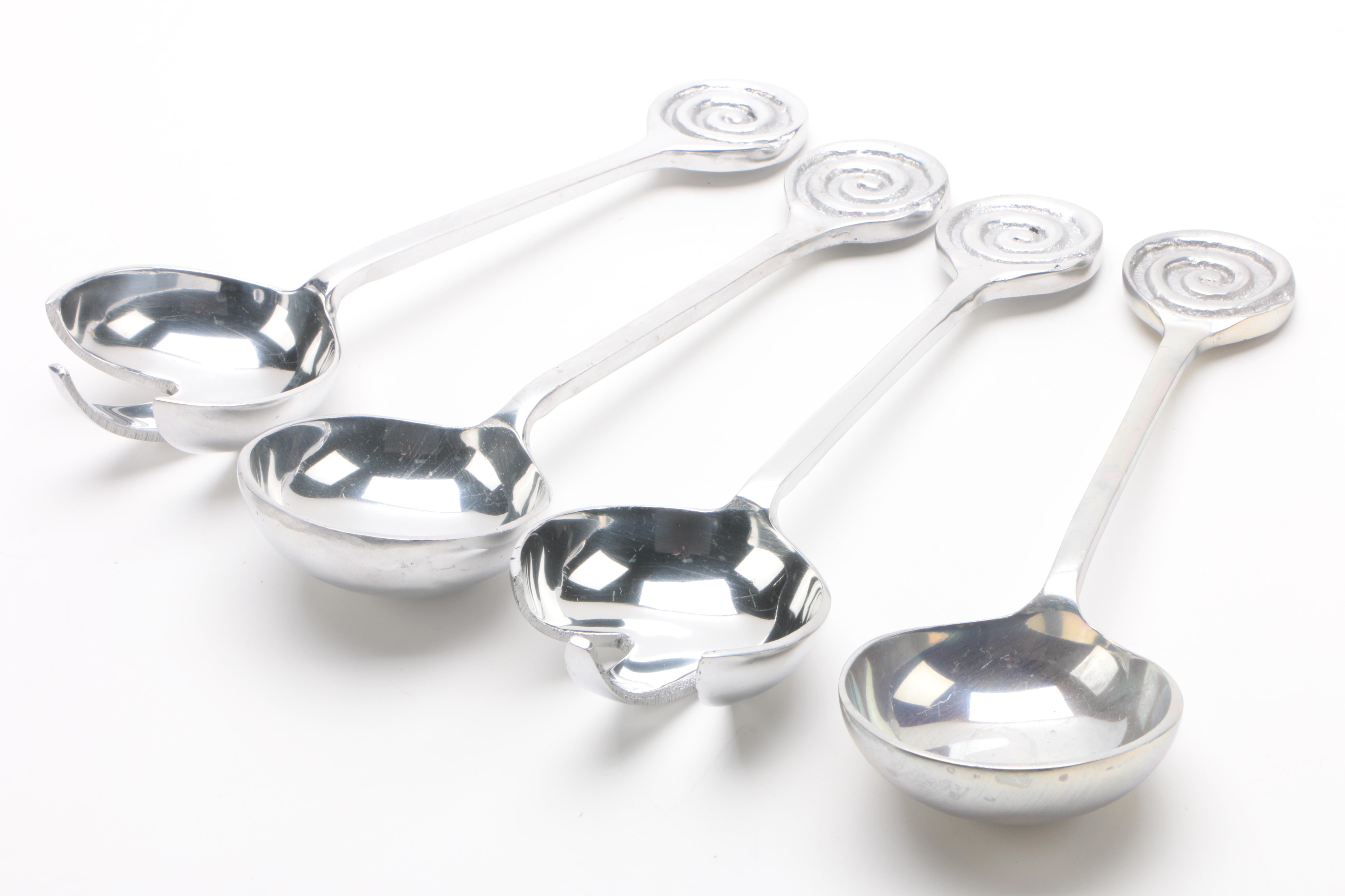 Eurocraft and Mexican Made Metal Alloy Serving Pieces