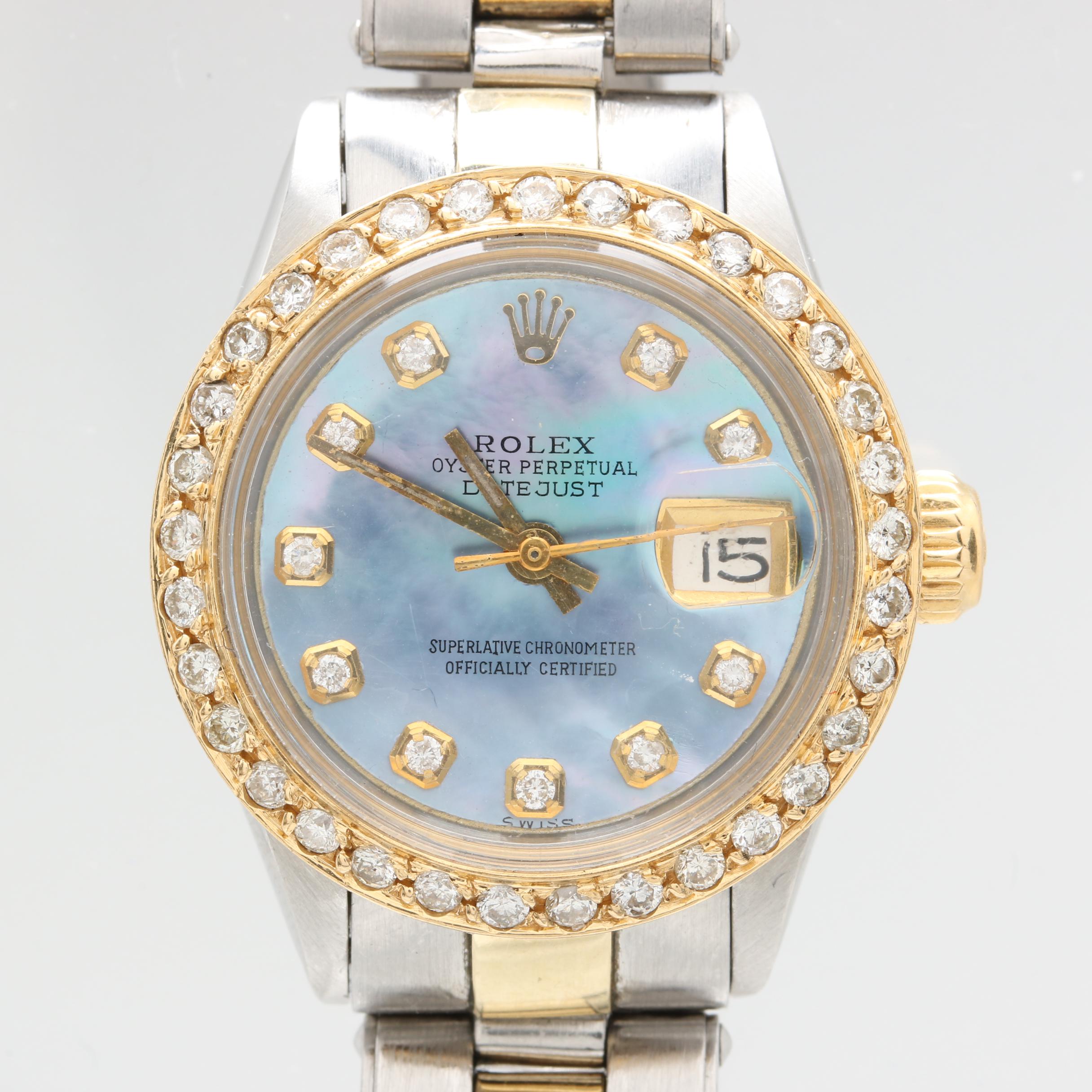1966 Rolex Oyster Datejust Stainless, 14K and 18K Gold Diamond Watch