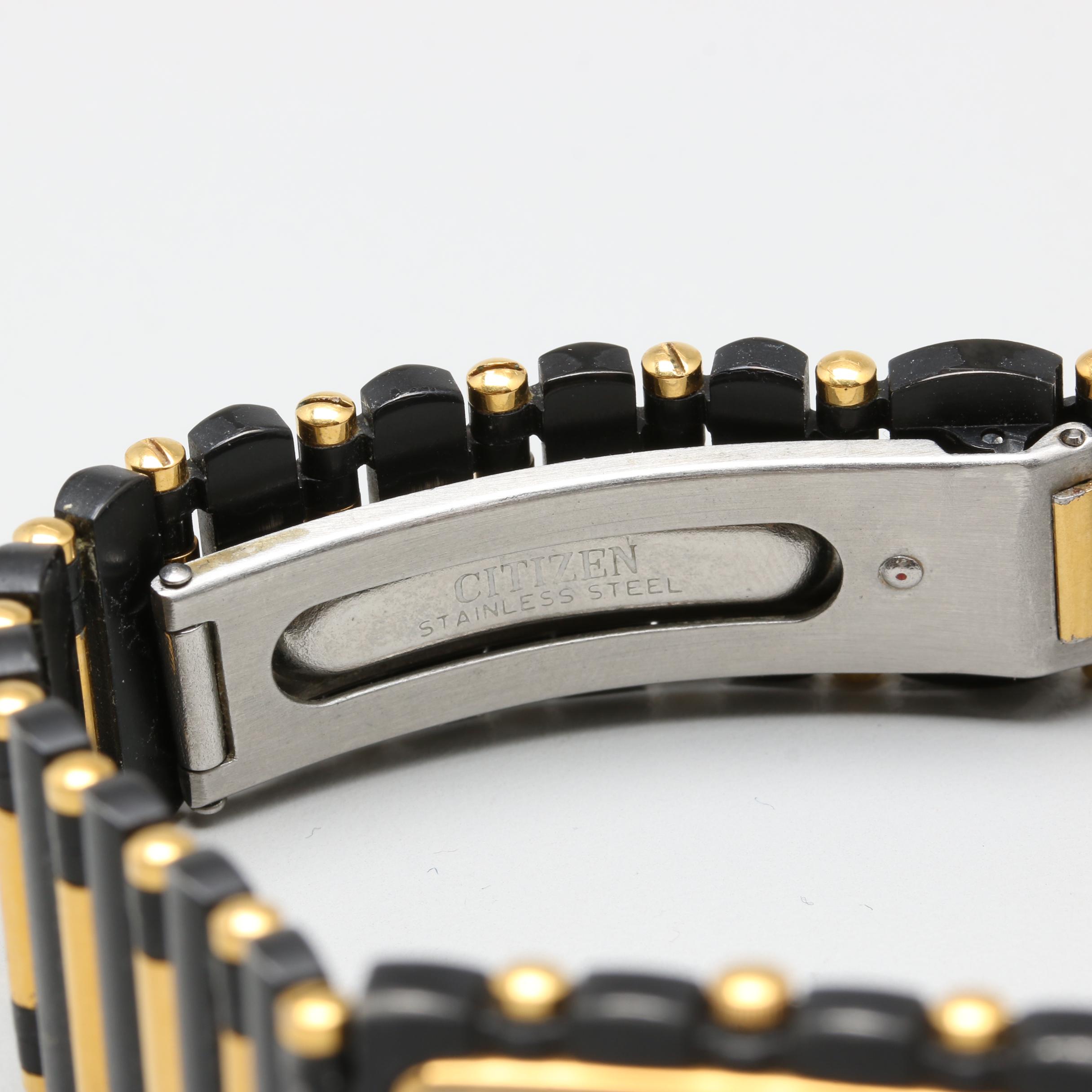 Citizen Gold Tone and Black Watch