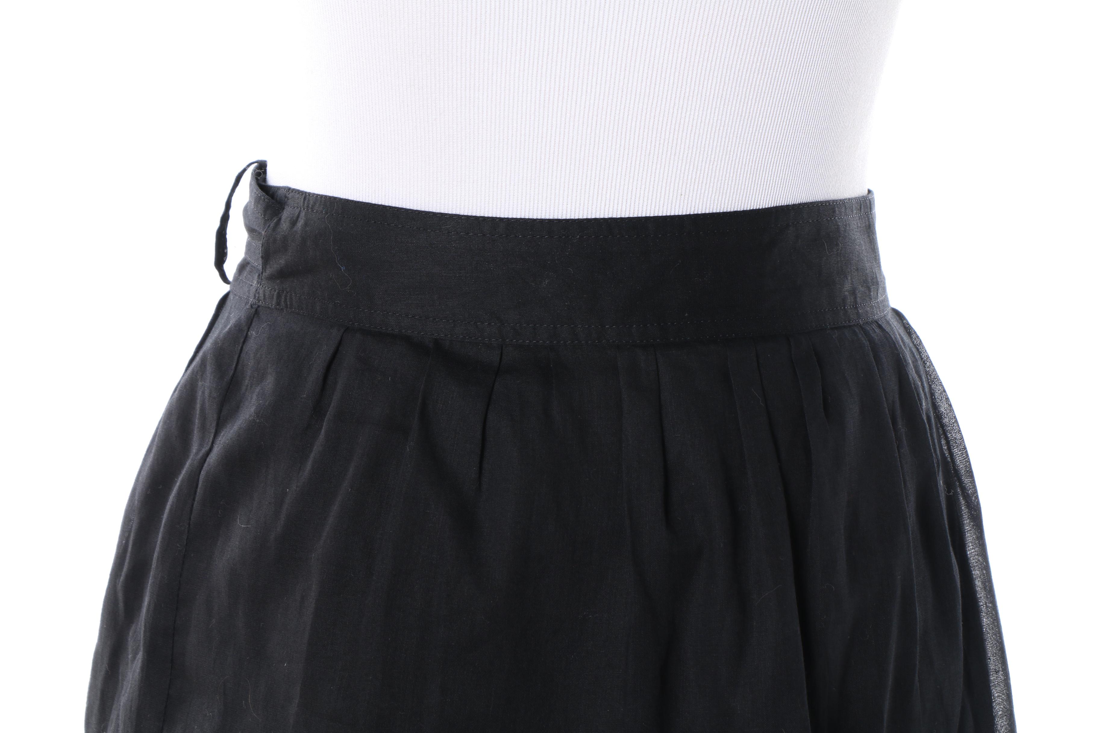 Women's Burberry London Black Cotton Tiered Wrap Skirt