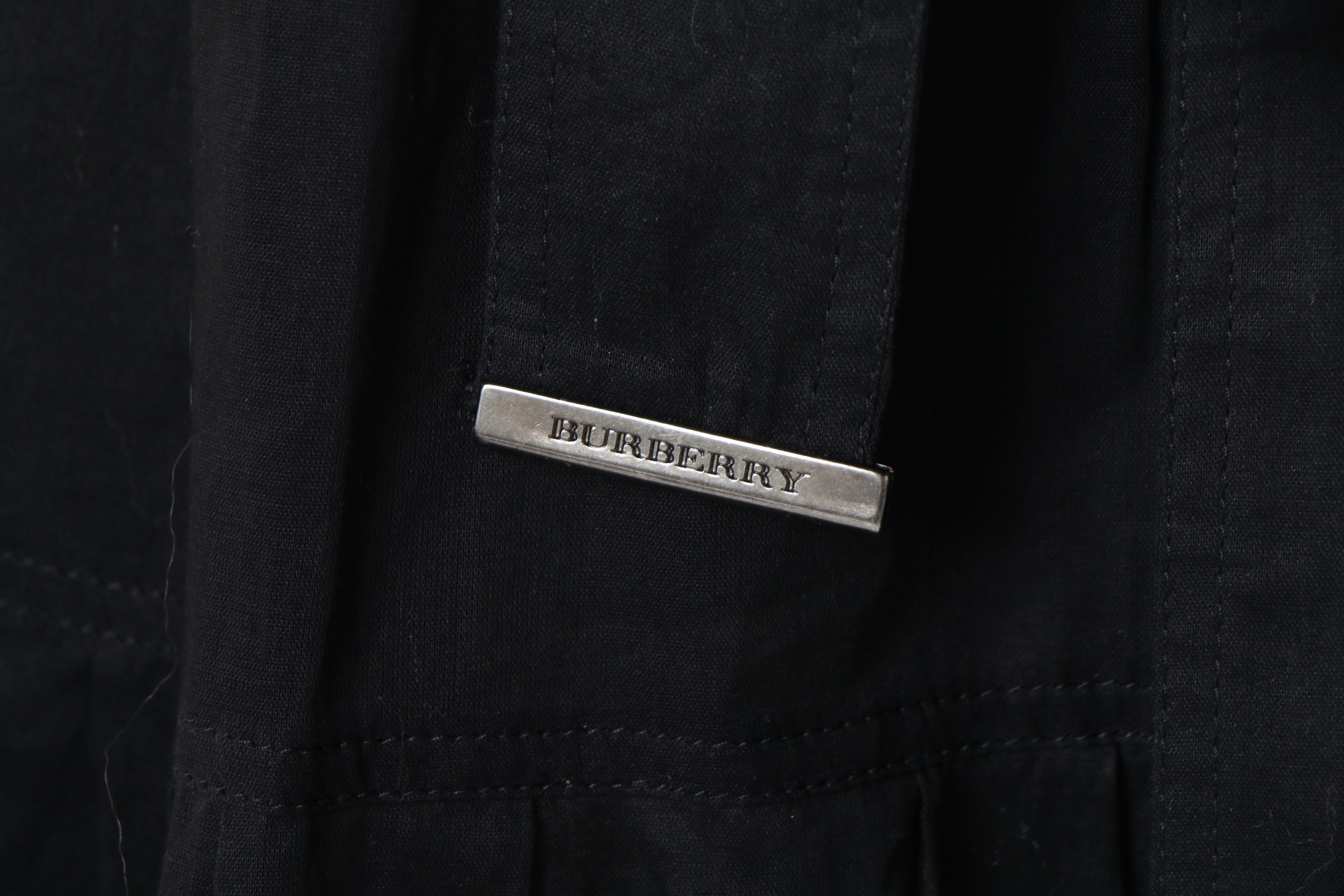 Women's Burberry London Black Cotton Tiered Wrap Skirt