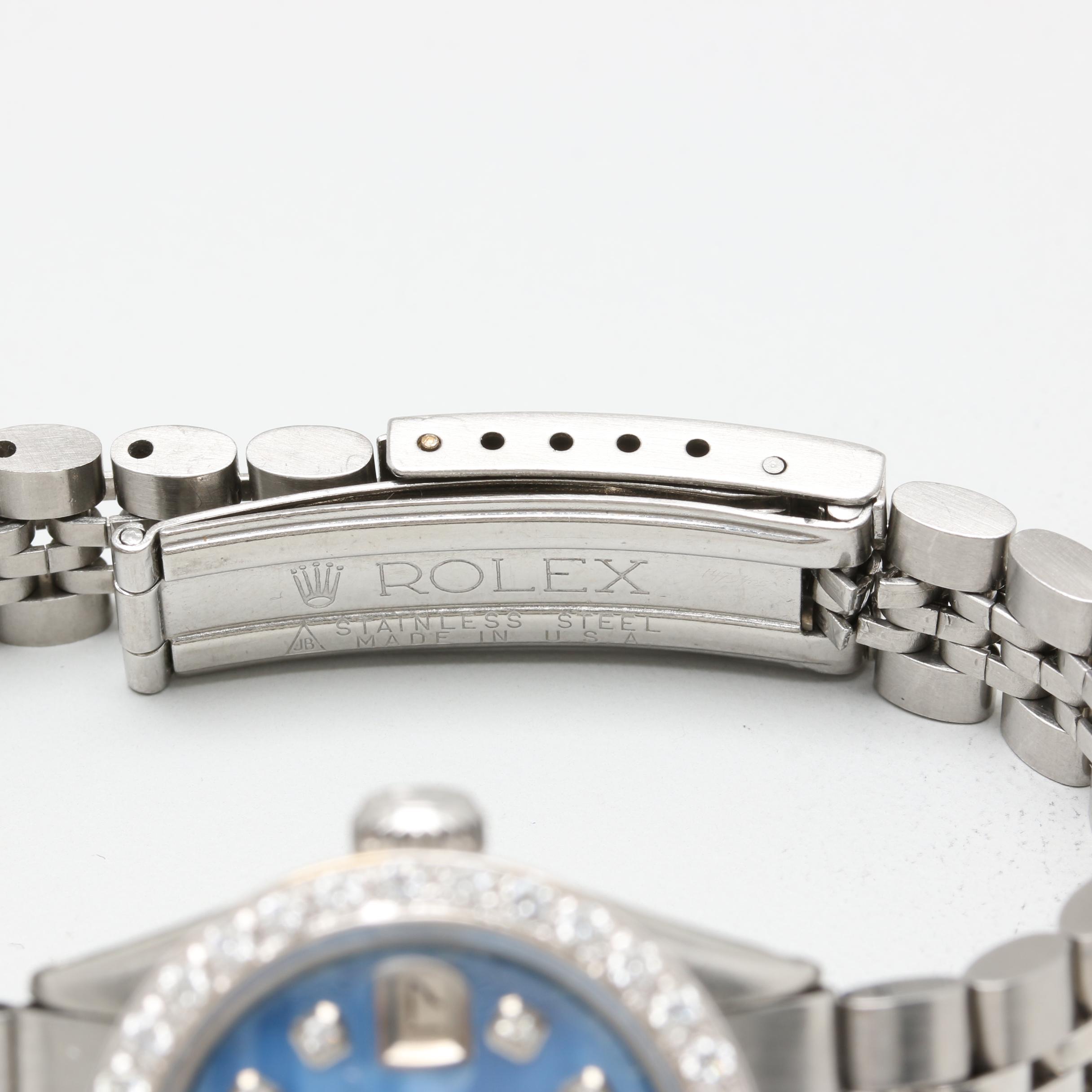 1962 Rolex Oyster Perpetual Datejust Stainless Steel 0.90 CTW Diamond Watch