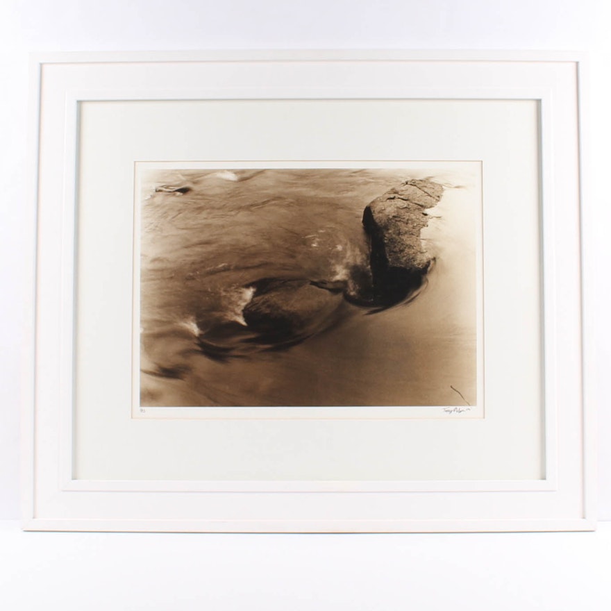 Terry Nelson Silver Gelatin Photograph "Rock and Water Abstract"