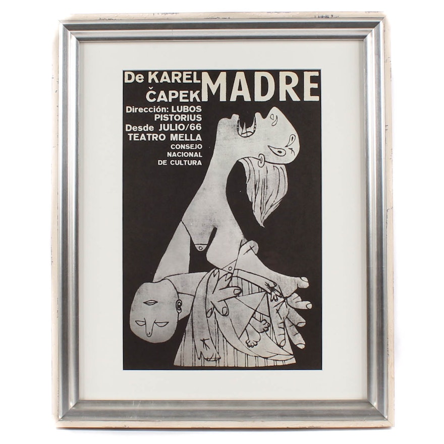 Cuban Revolutionary Lithograph "Madre" from "The Art of Revolution"