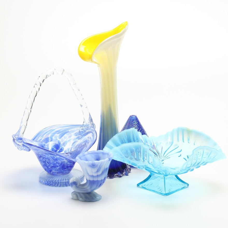 Decorative Glassware in Shades of Blue