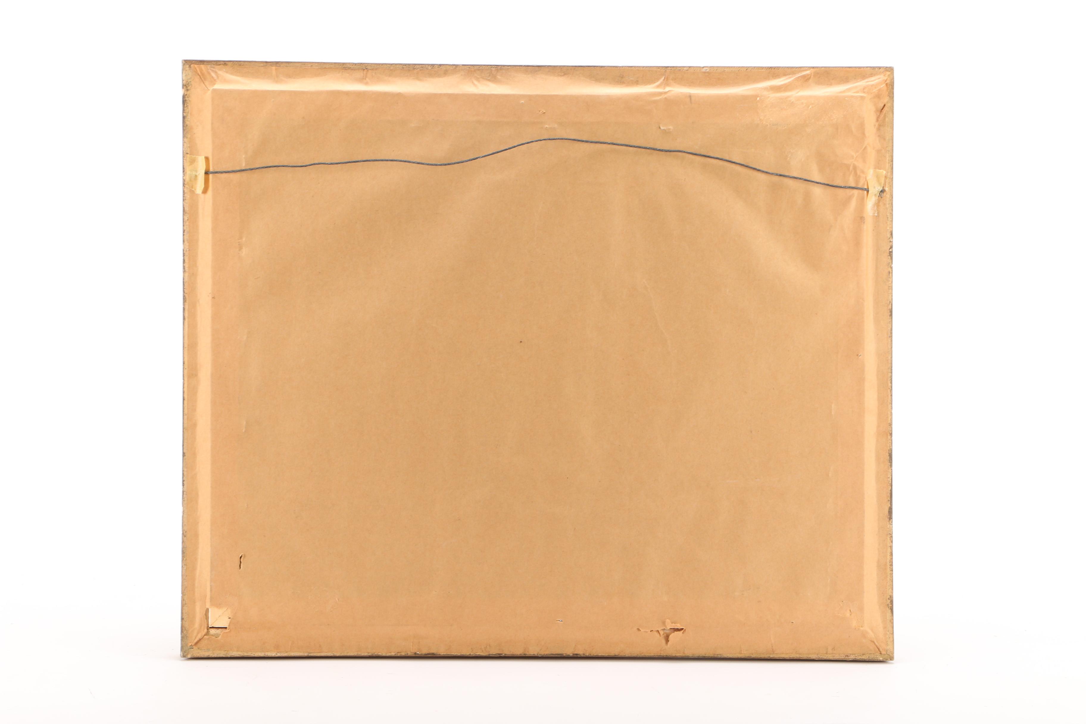 Oil Painting of Bridge over Pond with Water Lilies